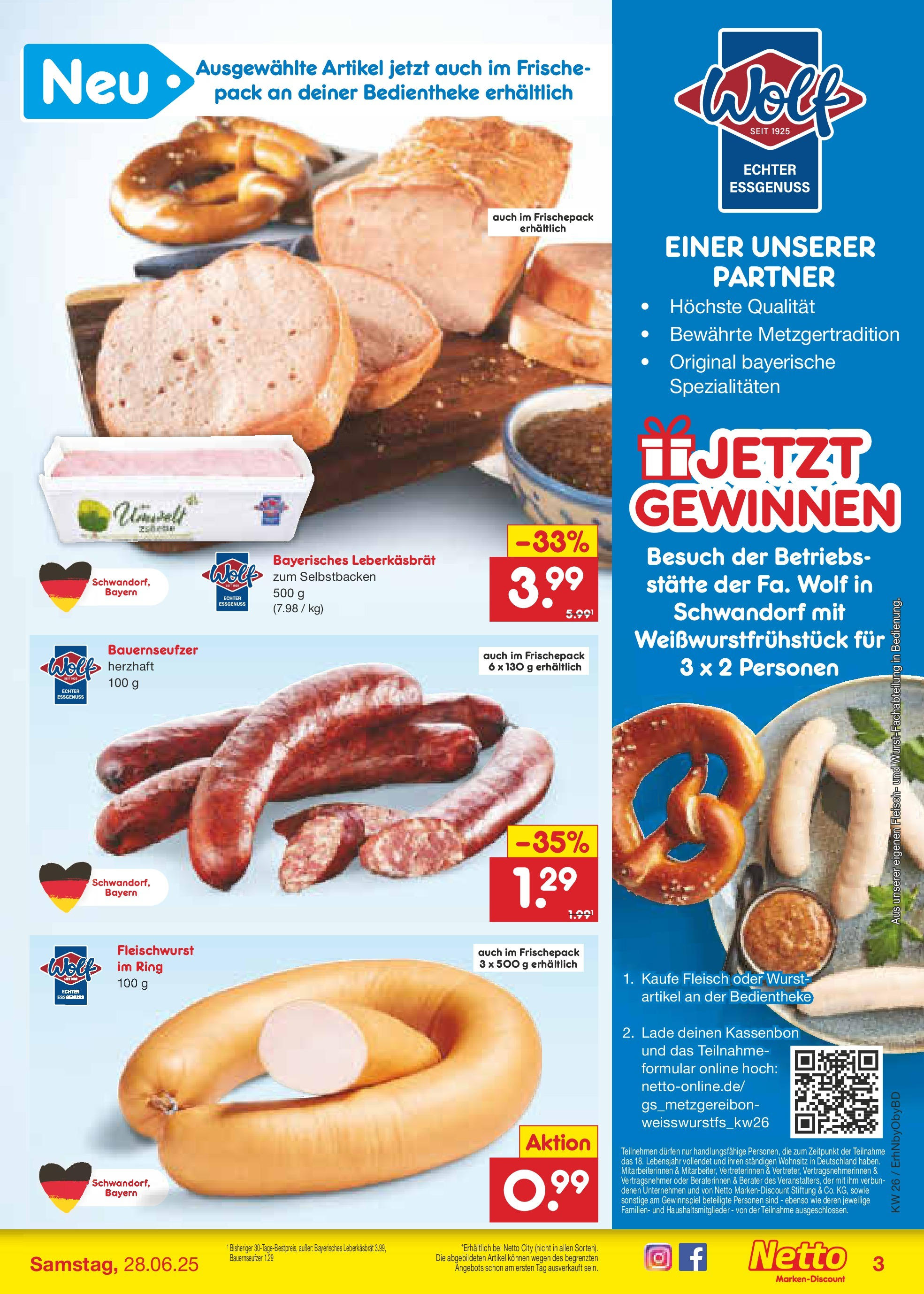 Netto Marken-Discount prospekt Ergolding (ab 22.06.2025) » Angebote | Seite: 61 | Produkte: Wurst, Fleisch Netto Marken-Discount prospekt Ergolding (ab 22.06.2025) » Angebote | Seite: 61 | Produkte: Wurst, Fleisch
