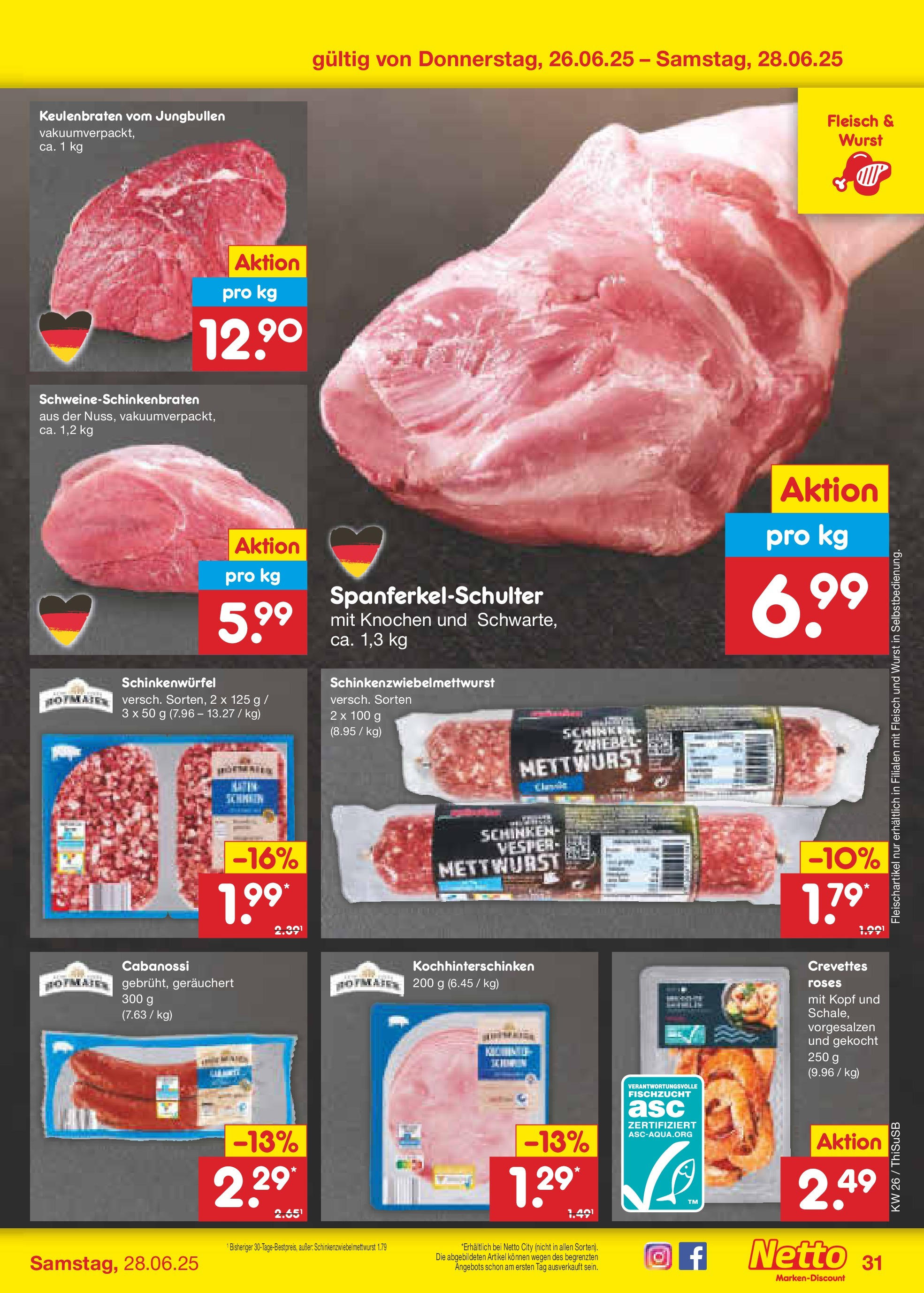 Netto Marken-Discount prospekt Pirna (ab 22.06.2025) » Angebote | Seite: 45 | Produkte: Wurst, Schinken, Fleisch Netto Marken-Discount prospekt Pirna (ab 22.06.2025) » Angebote | Seite: 45 | Produkte: Wurst, Schinken, Fleisch
