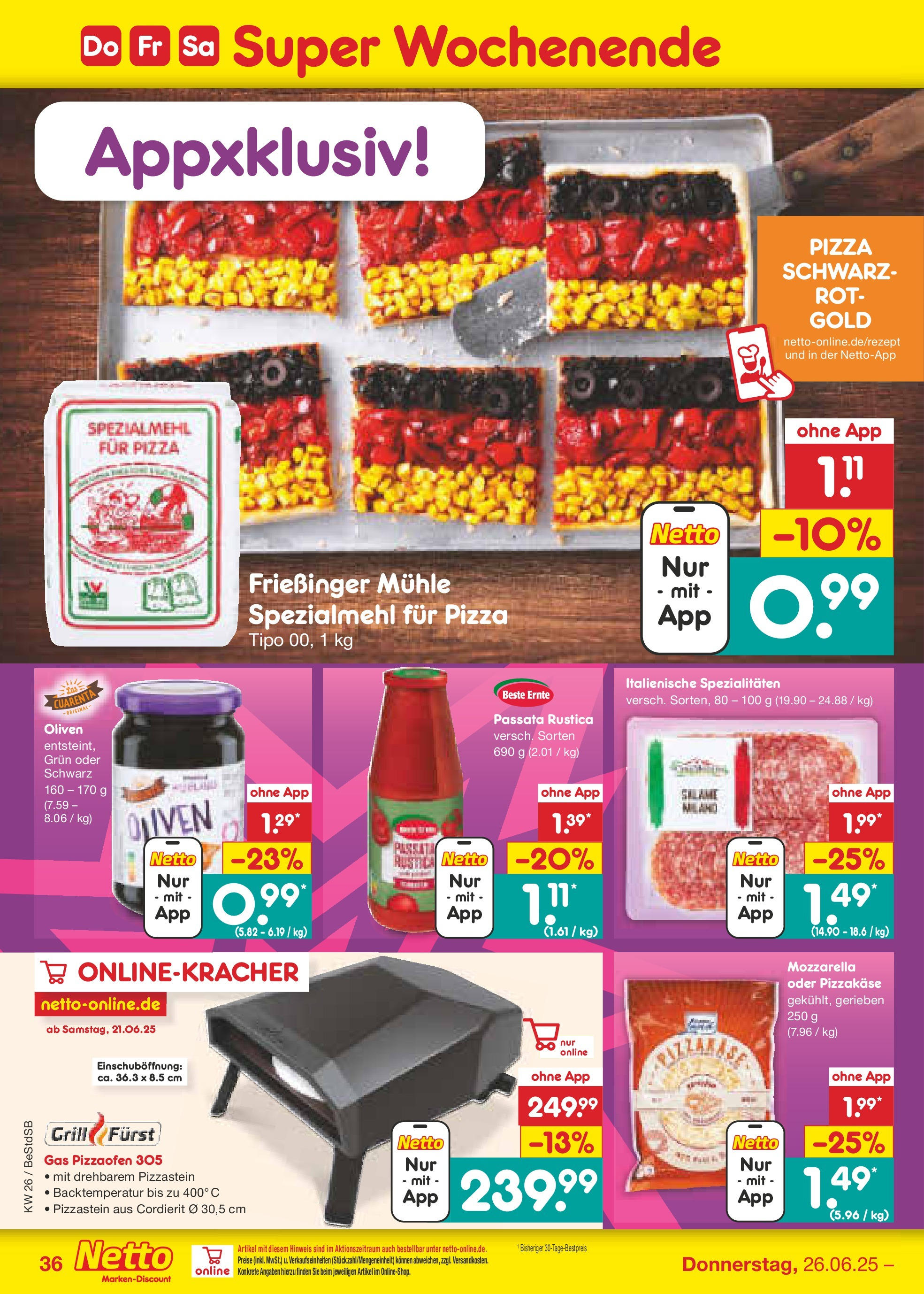 Netto Marken-Discount prospekt Berlin-Spandau (ab 22.06.2025) » Angebote | Seite: 54 | Produkte: Grill, Mühle, Mozzarella, Pizza Netto Marken-Discount prospekt Berlin-Spandau (ab 22.06.2025) » Angebote | Seite: 54 | Produkte: Grill, Mühle, Mozzarella, Pizza