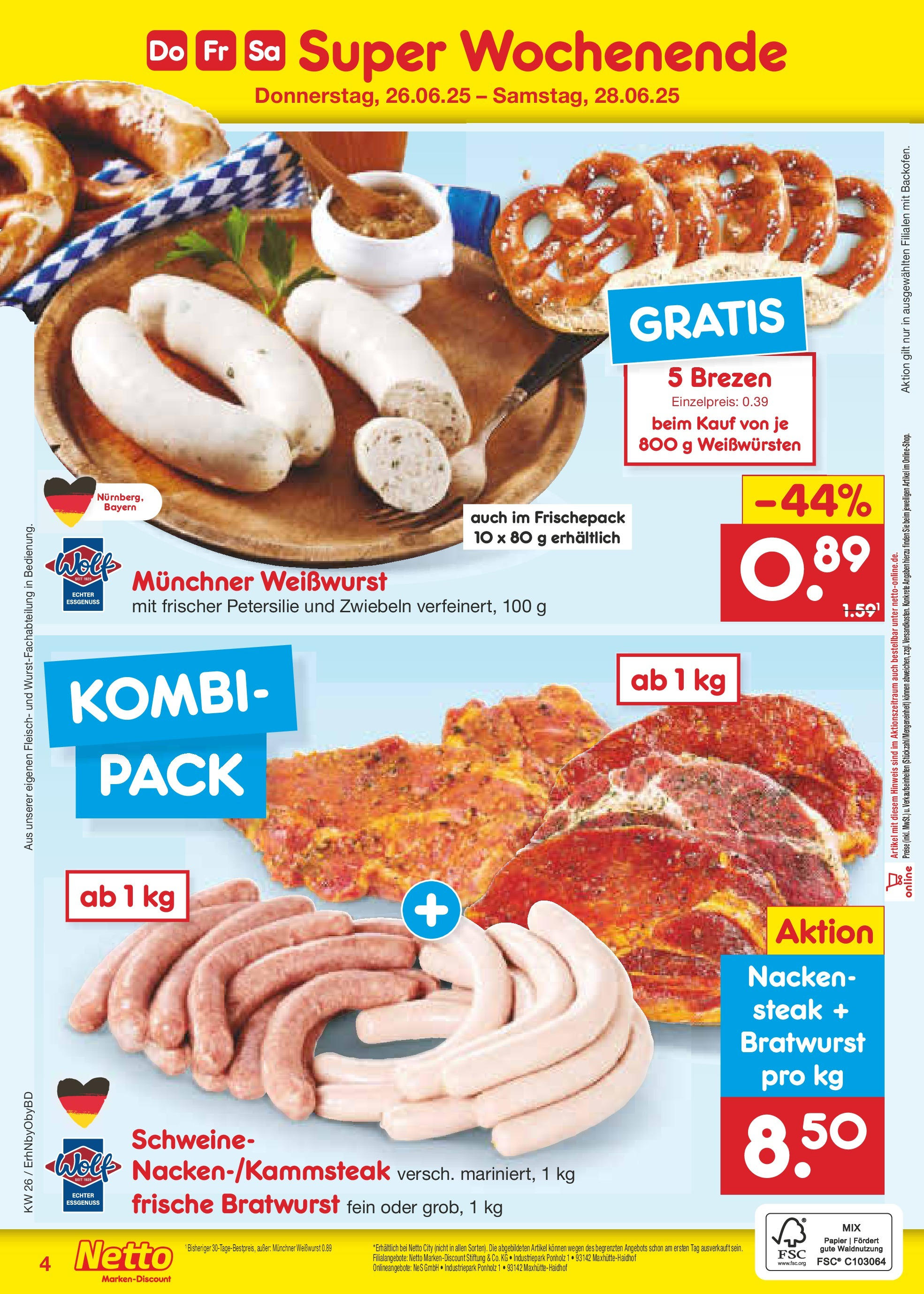 Netto Marken-Discount prospekt Ergolding (ab 22.06.2025) » Angebote | Seite: 62 | Produkte: Bratwurst, Zwiebeln, Petersilie, Steak Netto Marken-Discount prospekt Ergolding (ab 22.06.2025) » Angebote | Seite: 62 | Produkte: Bratwurst, Zwiebeln, Petersilie, Steak