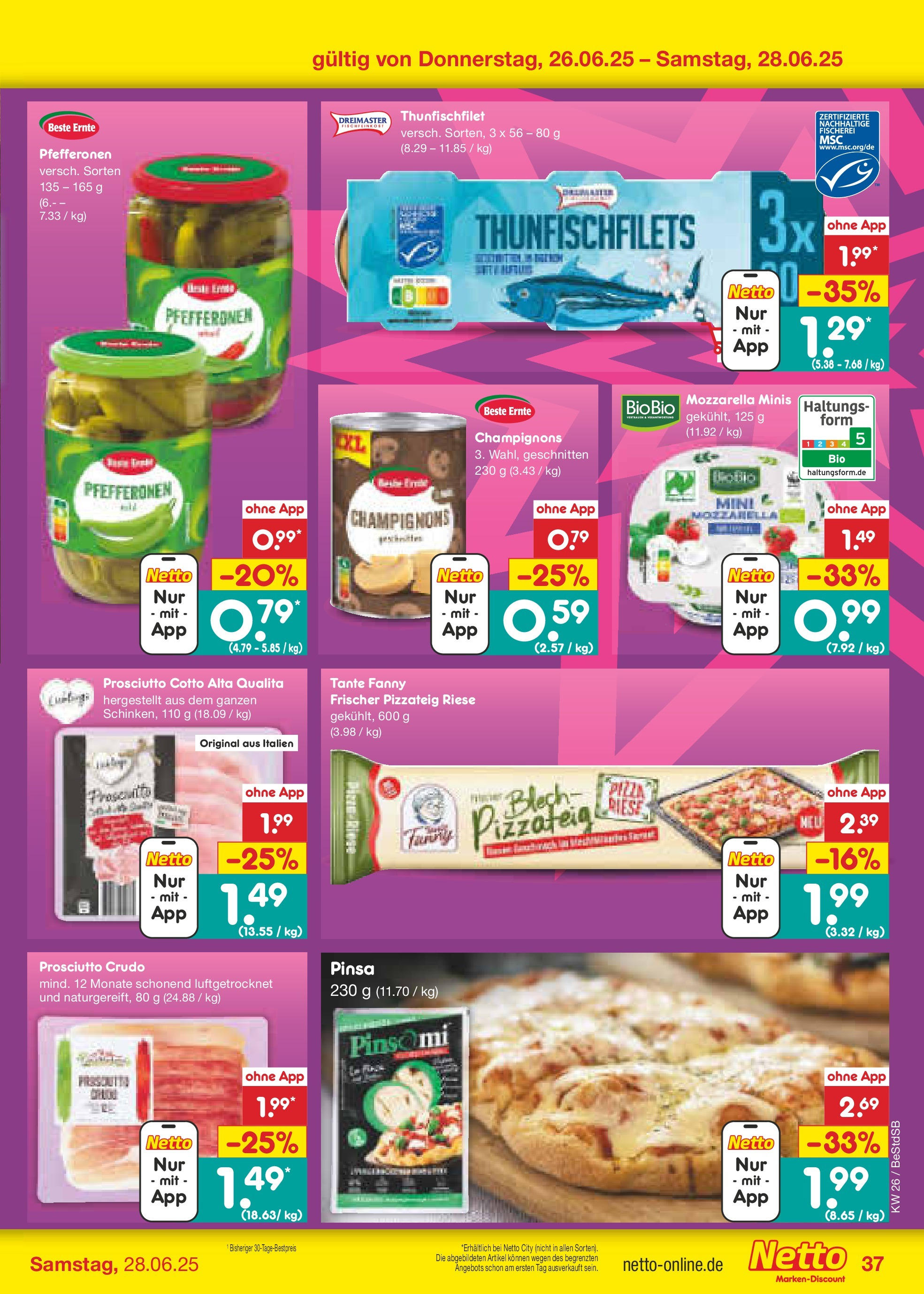Netto Marken-Discount prospekt Berlin-Spandau (ab 22.06.2025) » Angebote | Seite: 55 | Produkte: Mozzarella, Champignons Netto Marken-Discount prospekt Berlin-Spandau (ab 22.06.2025) » Angebote | Seite: 55 | Produkte: Mozzarella, Champignons