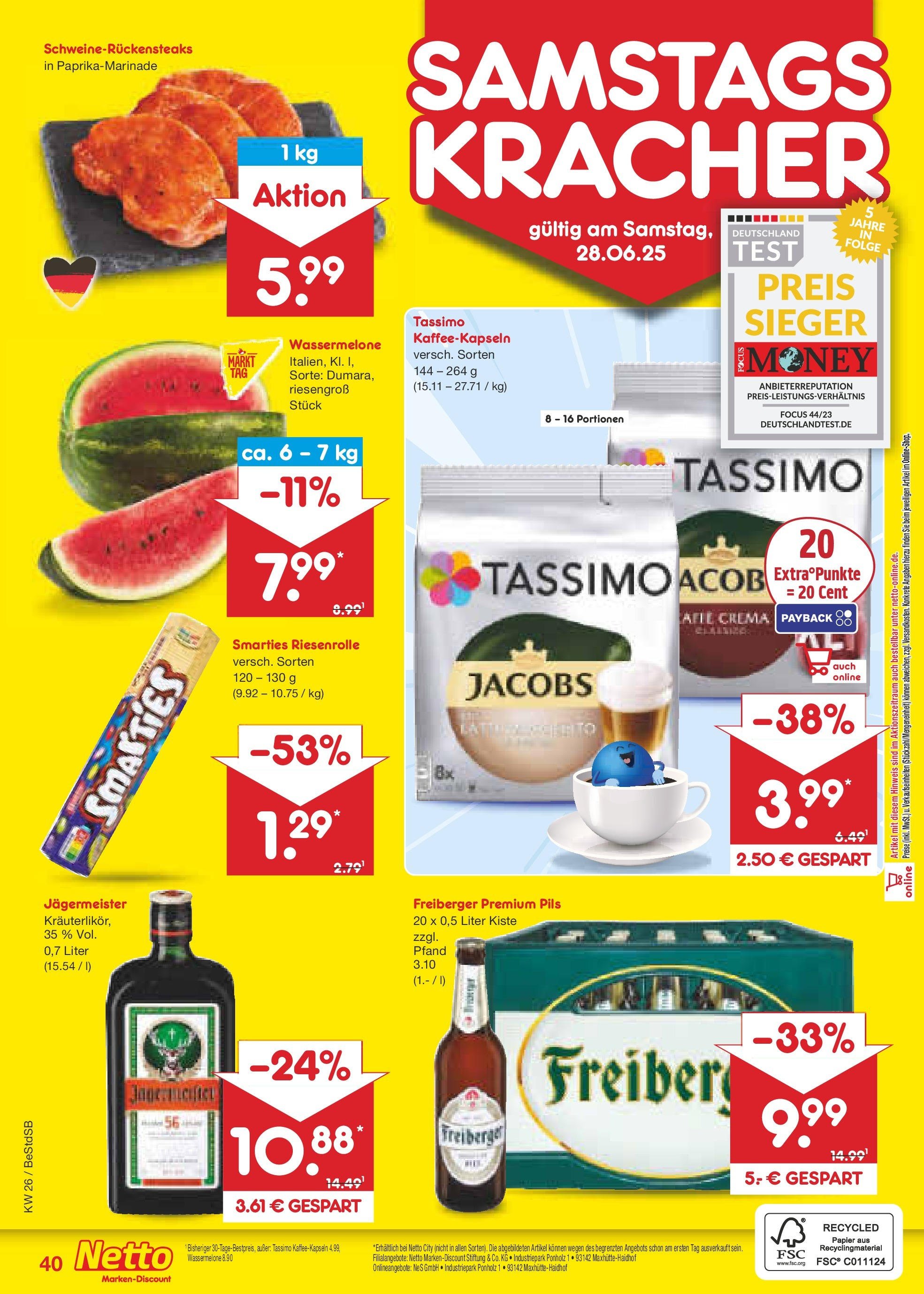 Netto Marken-Discount prospekt Berlin-Spandau (ab 22.06.2025) » Angebote | Seite: 58 | Produkte: Pils, Jägermeister, Paprika, Tassimo Netto Marken-Discount prospekt Berlin-Spandau (ab 22.06.2025) » Angebote | Seite: 58 | Produkte: Pils, Jägermeister, Paprika, Tassimo