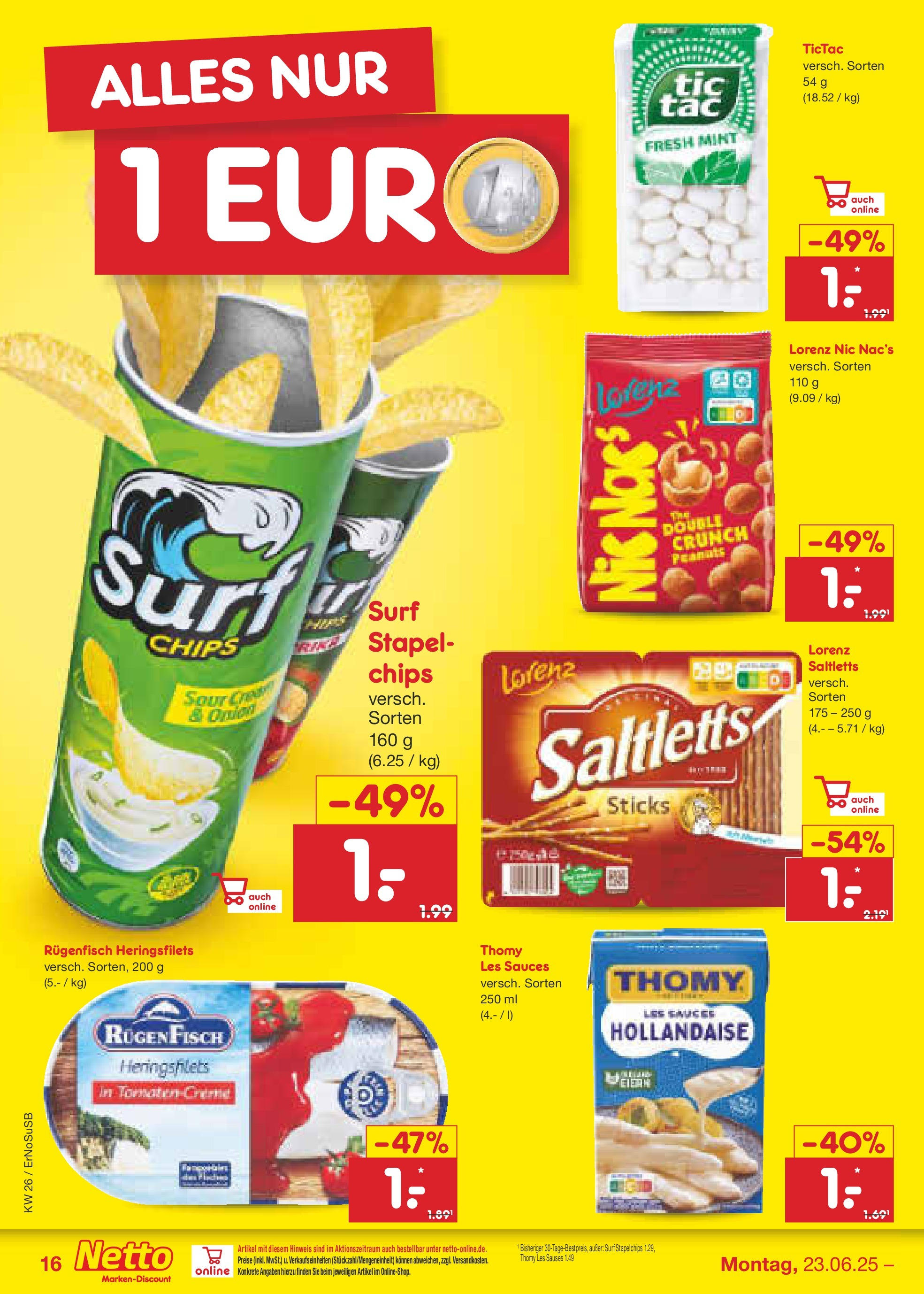 Netto Marken-Discount prospekt Elxleben (ab 22.06.2025) » Angebote | Seite: 28 | Produkte: Thomy les sauces, Chips Netto Marken-Discount prospekt Elxleben (ab 22.06.2025) » Angebote | Seite: 28 | Produkte: Thomy les sauces, Chips