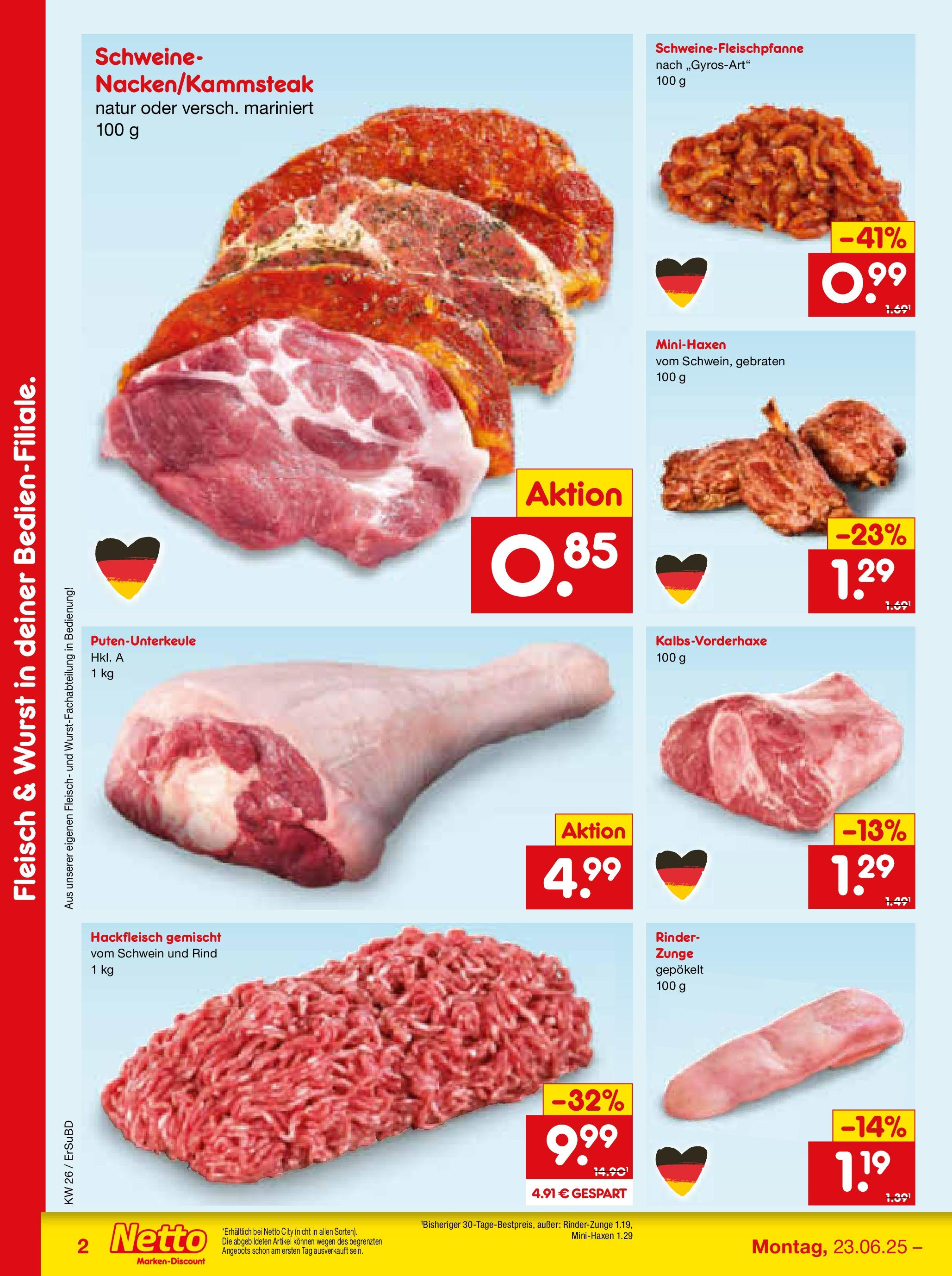Netto Marken-Discount prospekt Elxleben (ab 22.06.2025) » Angebote | Seite: 22 | Produkte: Wurst, Fleisch, Hackfleisch Netto Marken-Discount prospekt Elxleben (ab 22.06.2025) » Angebote | Seite: 22 | Produkte: Wurst, Fleisch, Hackfleisch