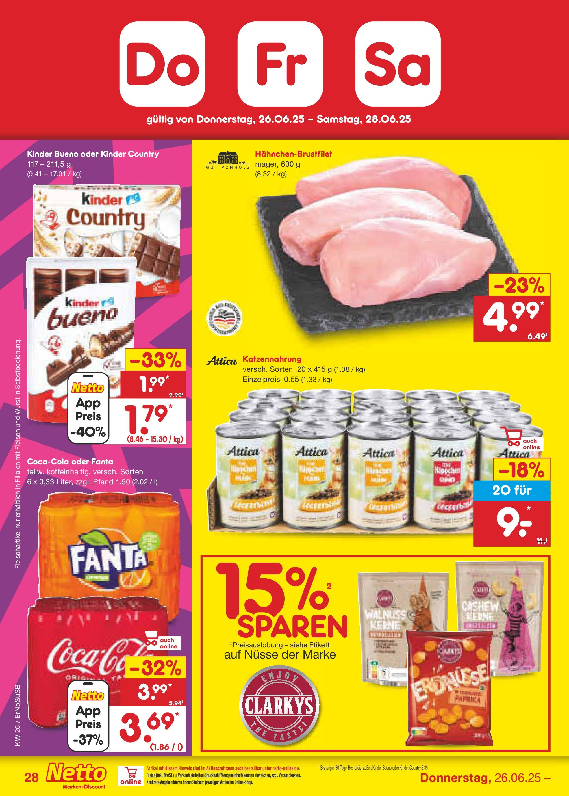 Netto Marken-Discount prospekt Elxleben (ab 22.06.2025) » Angebote | Seite: 48 | Produkte: Fanta, Kinder bueno, Nüsse, Fleisch Netto Marken-Discount prospekt Elxleben (ab 22.06.2025) » Angebote | Seite: 48 | Produkte: Fanta, Kinder bueno, Nüsse, Fleisch