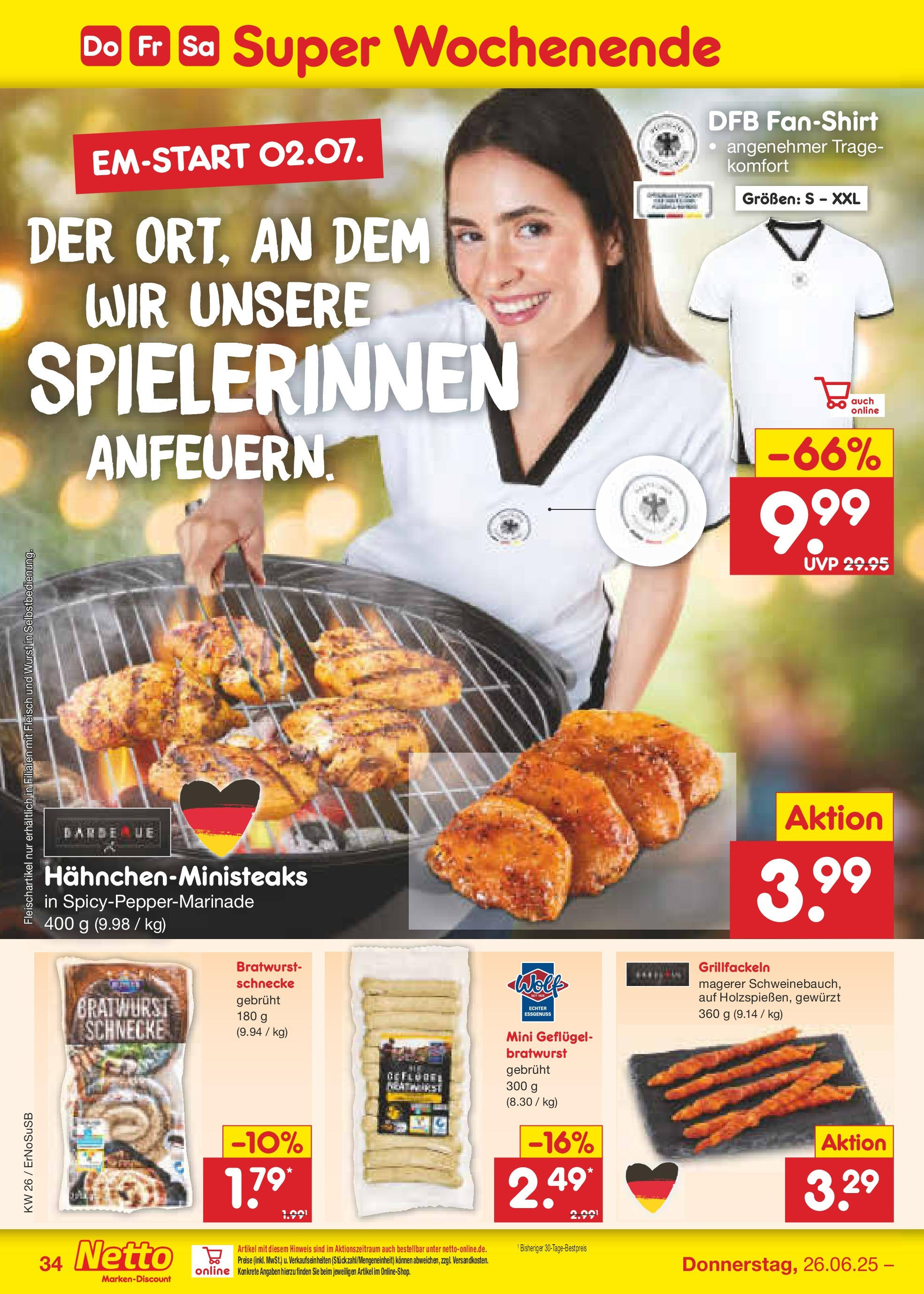 Netto Marken-Discount prospekt Elxleben (ab 22.06.2025) » Angebote | Seite: 56 | Produkte: T-Shirt, Bratwurst, Wurst, Fleisch Netto Marken-Discount prospekt Elxleben (ab 22.06.2025) » Angebote | Seite: 56 | Produkte: T-Shirt, Bratwurst, Wurst, Fleisch