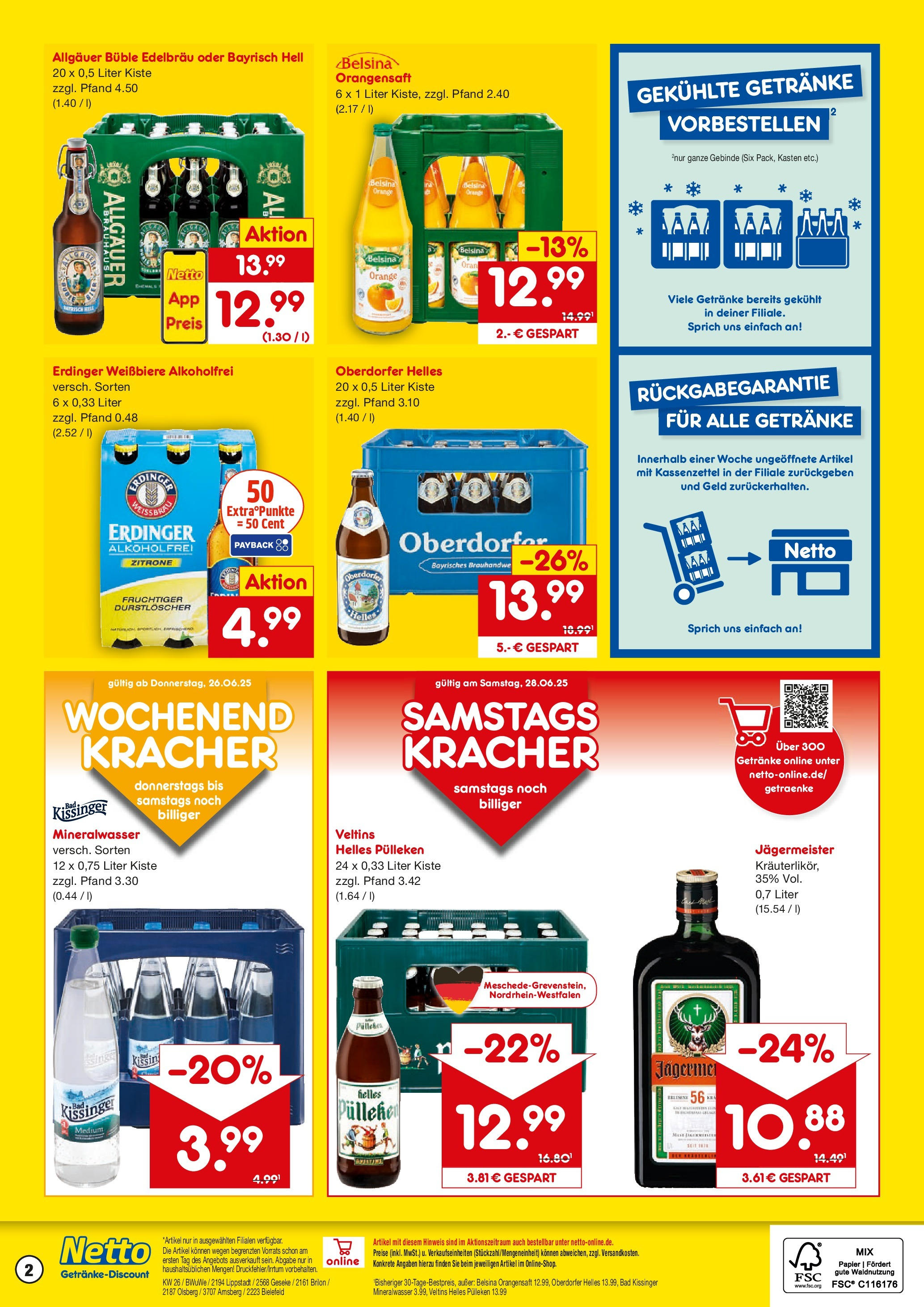 Netto Marken-Discount prospekt Bielefeld-Jöllenbeck	 (ab 22.06.2025) » Angebote | Seite: 2 | Produkte: Erdinger, Bad, Zitrone, Veltins