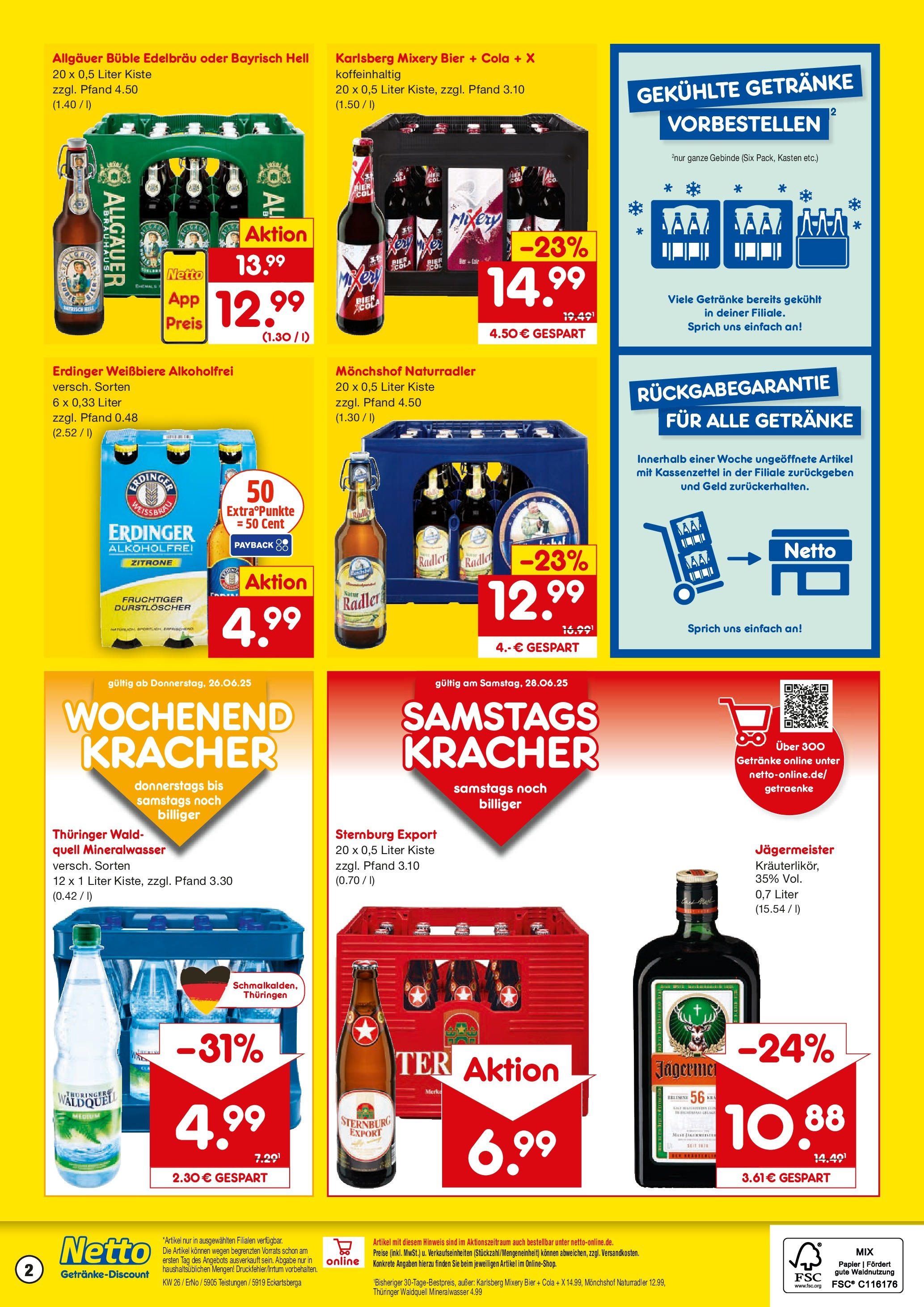 Netto Marken-Discount prospekt Teistungen	 (ab 22.06.2025) » Angebote | Seite: 2 | Produkte: Durstloscher, Mineralwasser, Jägermeister, Zitrone