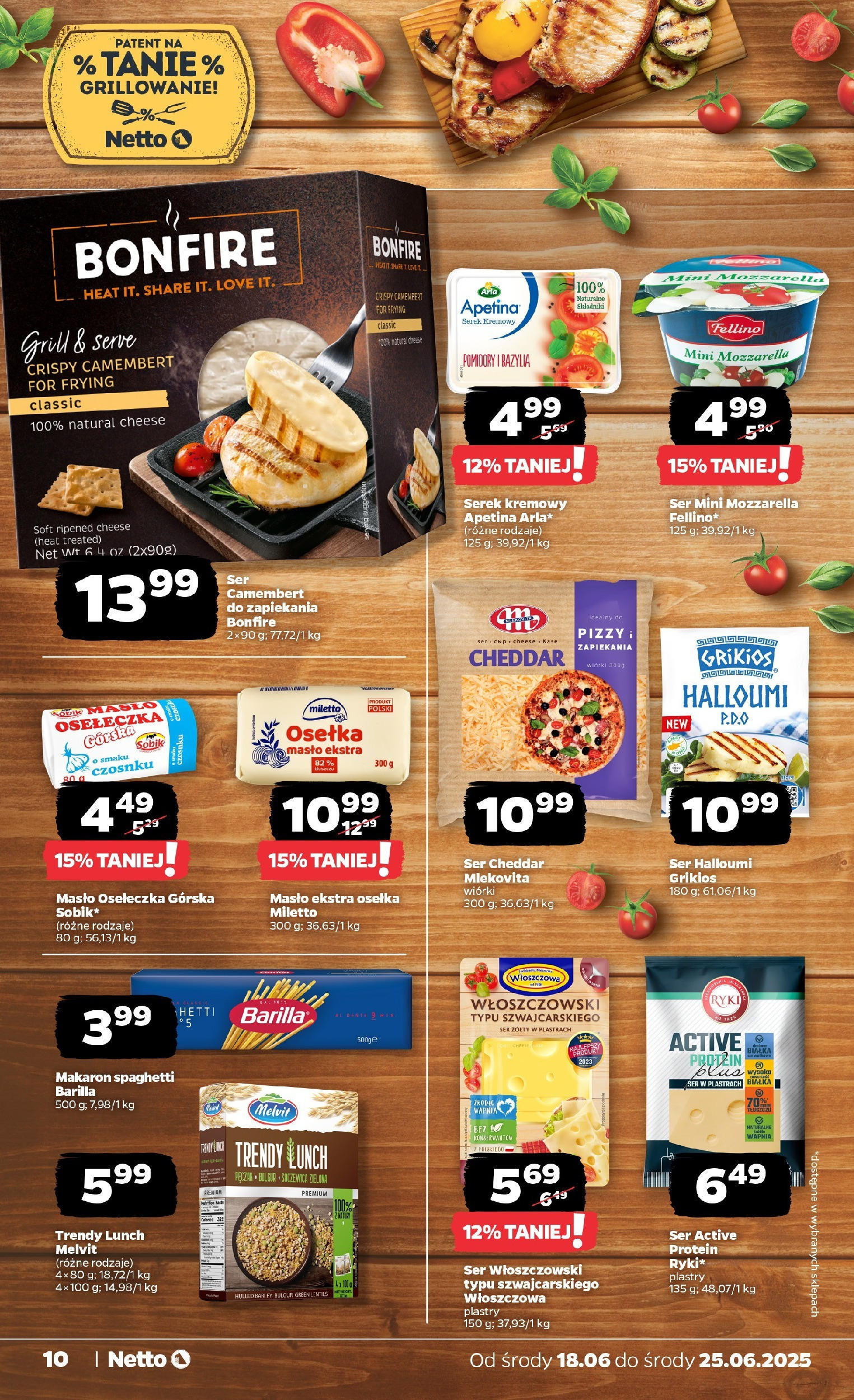 Netto gazetka - Spożywcza od 18.06.2025 - Aktualne promocje | Strona: 10 | Produkty: Bulgur, Camembert, Ser, Soczewica