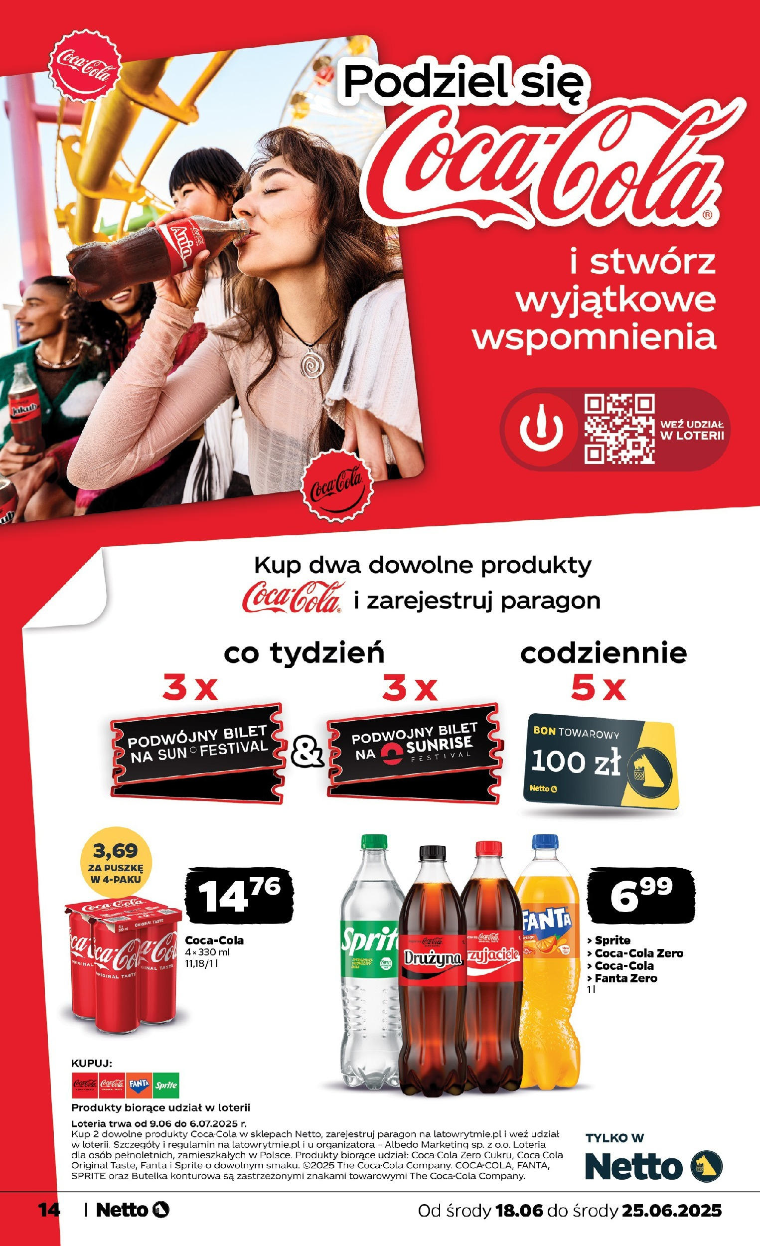Netto gazetka - Spożywcza od 18.06.2025 - Aktualne promocje | Strona: 14 | Produkty: Sprite, Coca cola