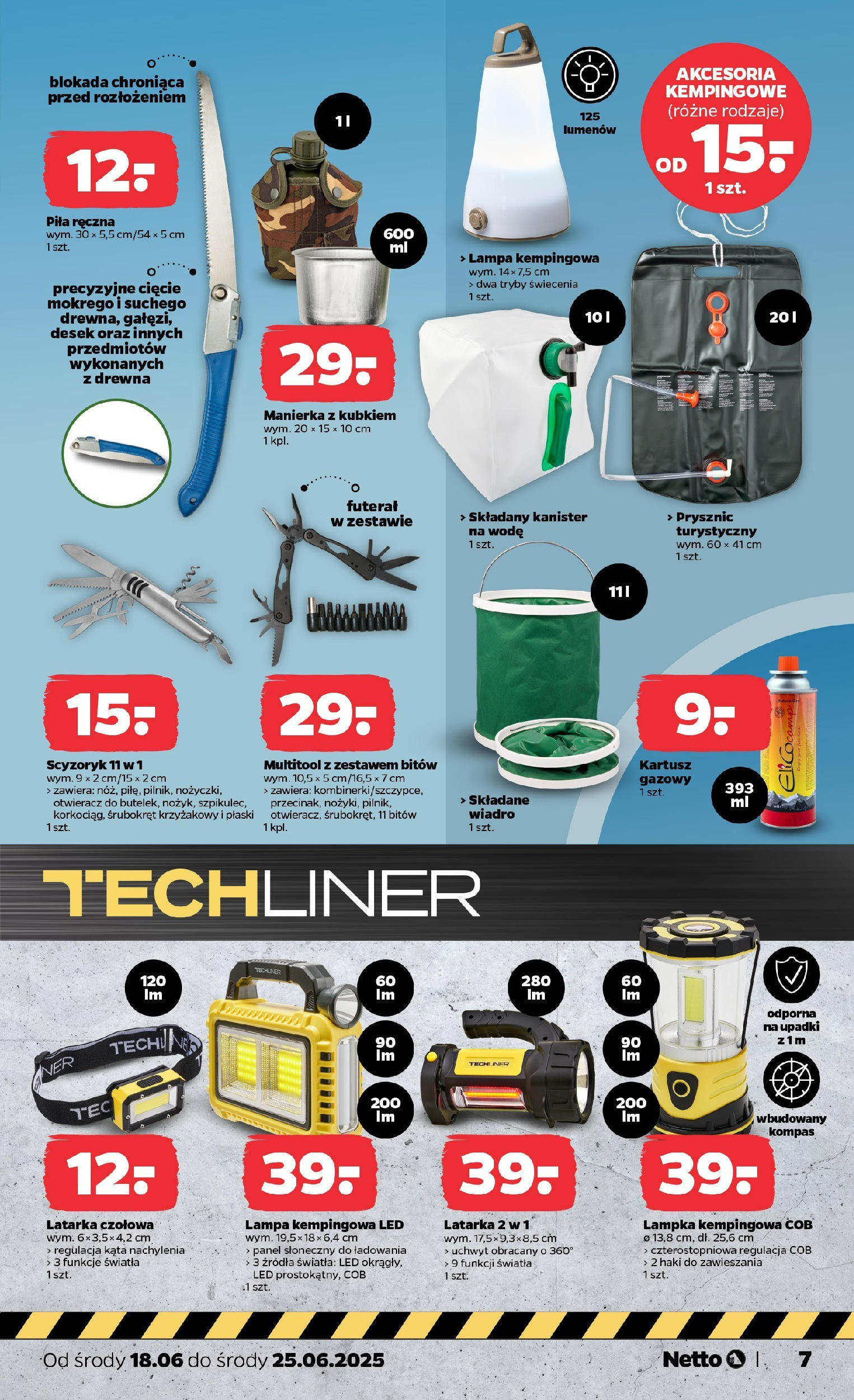 Netto gazetka - Spożywcza od 18.06.2025 - Aktualne promocje | Strona: 28 | Produkty: Multitool, Prysznic, Lampa, Latarka czołowa