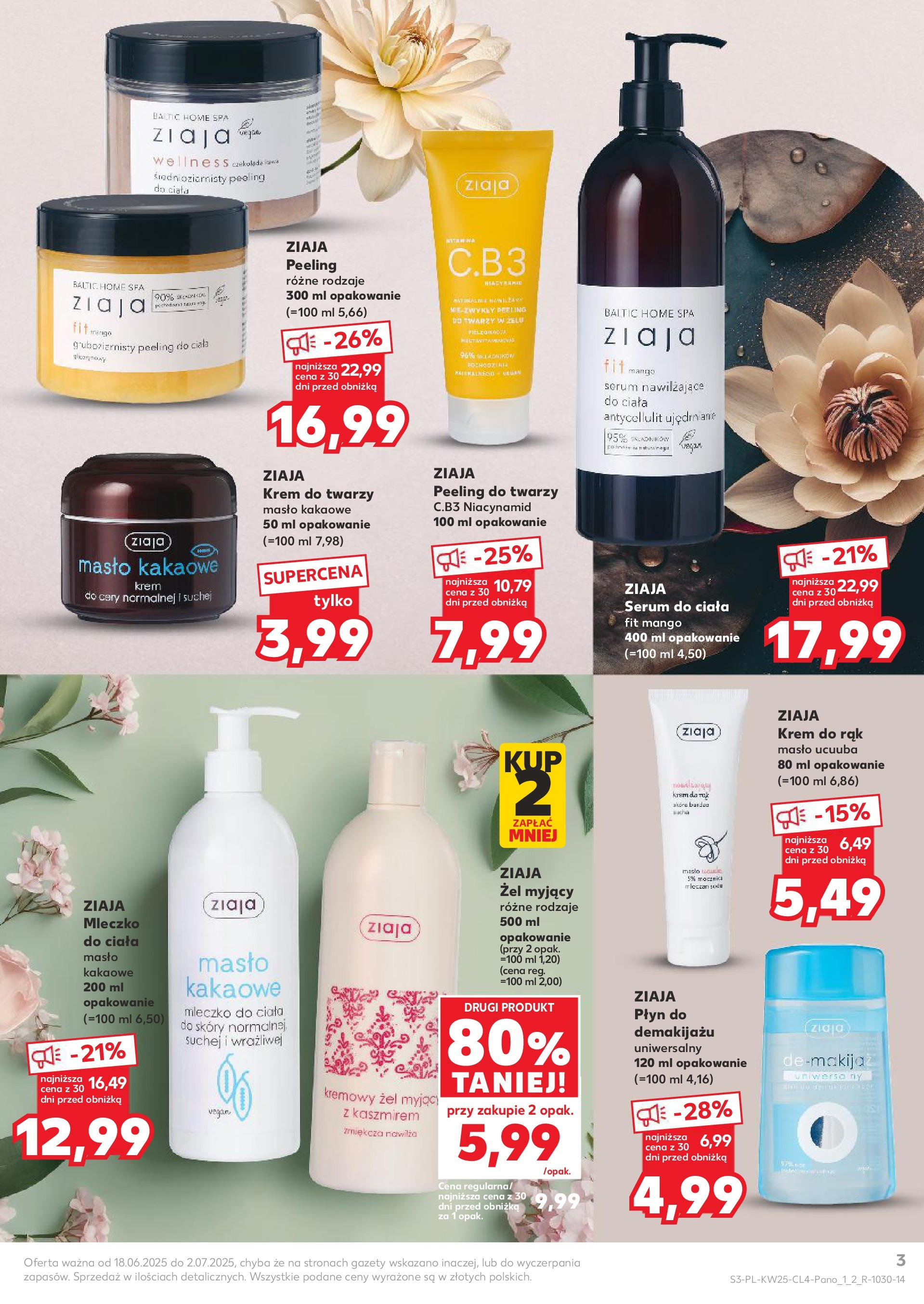 Kaufland gazetka - Piękne okazje na lato od 18.06.2025 - od jutra PDF | Strona: 3 | Produkty: Masło, Płyn do demakijażu, Krem do rąk, Krem do twarzy
