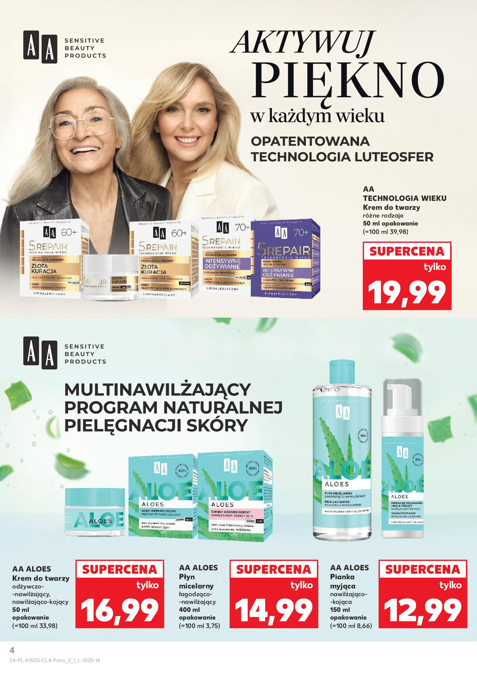 Kaufland gazetka - Piękne okazje na lato od 18.06.2025 - od jutra PDF | Strona: 4 | Produkty: Aloes, Krem, Krem do twarzy