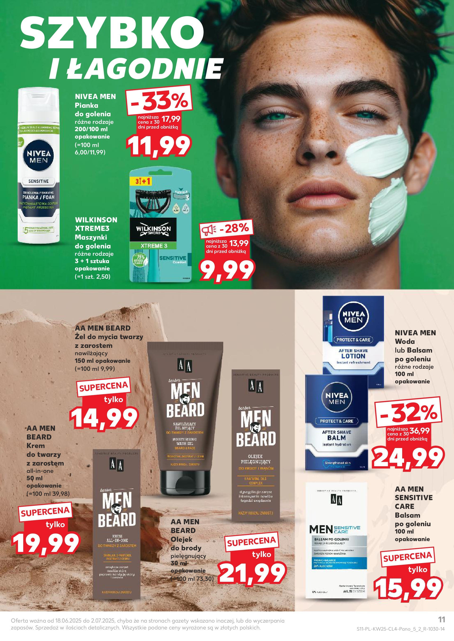 Kaufland gazetka - Piękne okazje na lato od 18.06.2025 - od jutra PDF | Strona: 11 | Produkty: Pianka do golenia, Balsam po goleniu, Krem, Woda