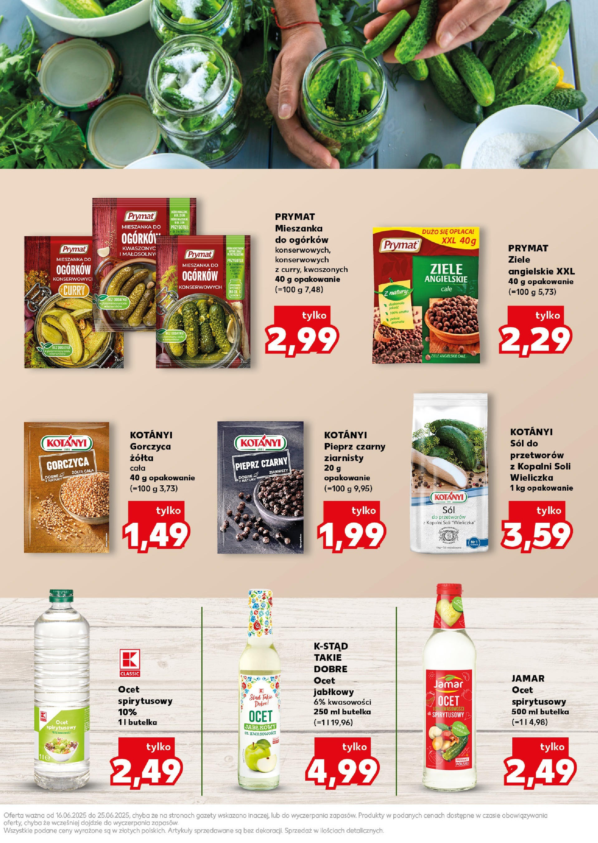 Kaufland gazetka - Gotowanie od 16.06.2025 - od jutra PDF | Strona: 13 | Produkty: Ocet spirytusowy, Ocet, Curry, Sól