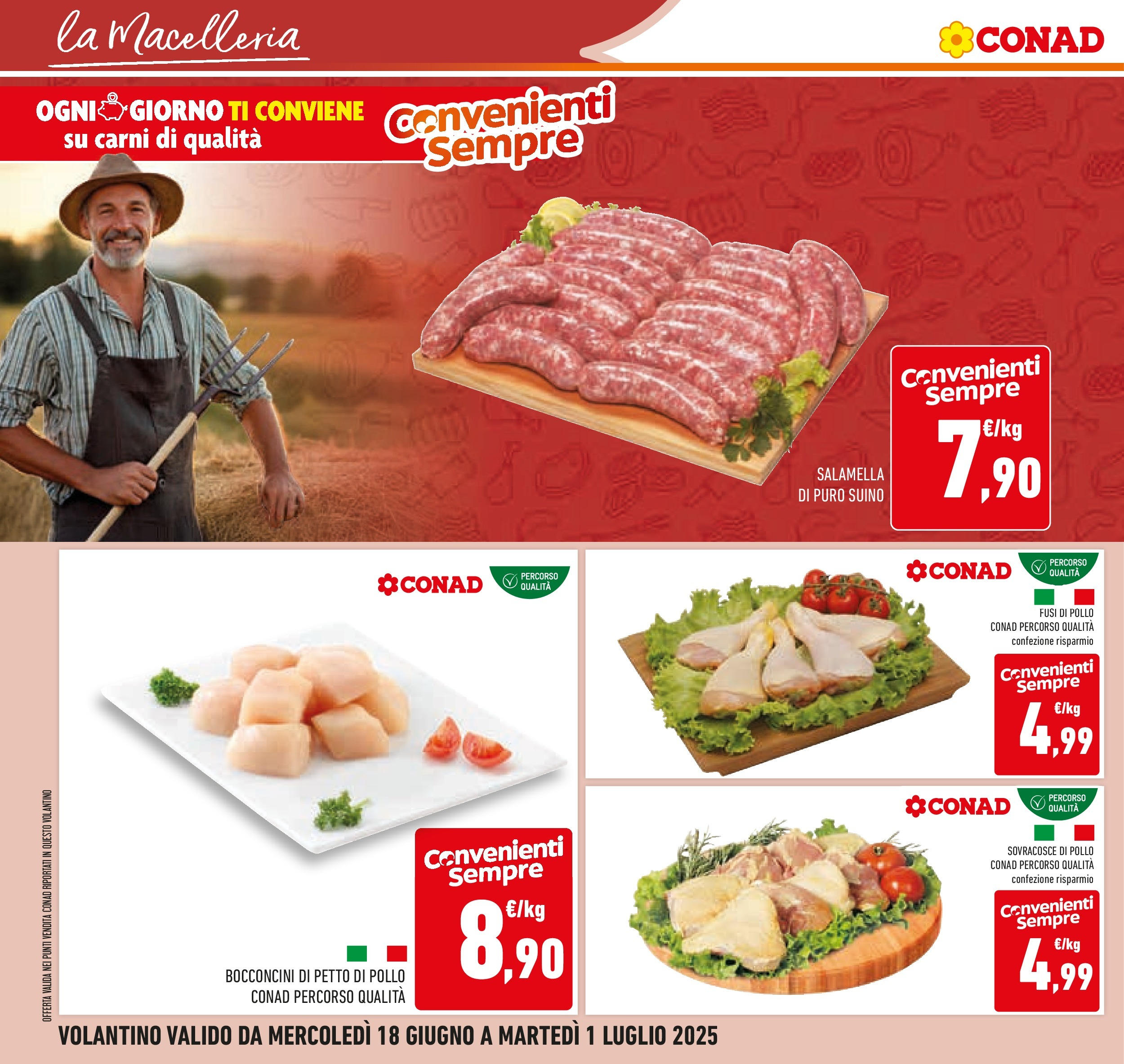 Volantino Conad dal 17/06/2025 > Anteprima - Giugno | Pagina: 10 | Prodotti: Petto di Pollo, Salamella, Pollo, Suino