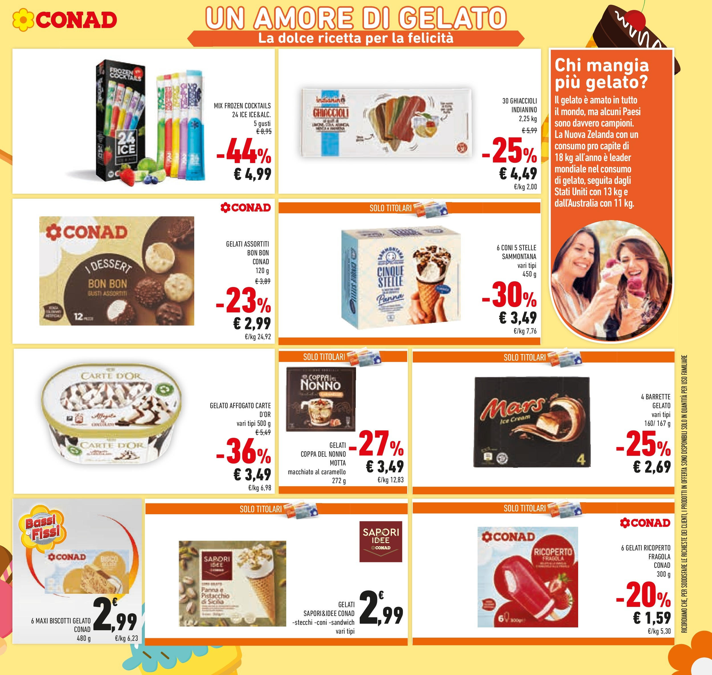 Volantino Conad dal 17/06/2025 > Anteprima - Giugno | Pagina: 19 | Prodotti: Ghiaccioli, Panna, Biscotti, Gelato