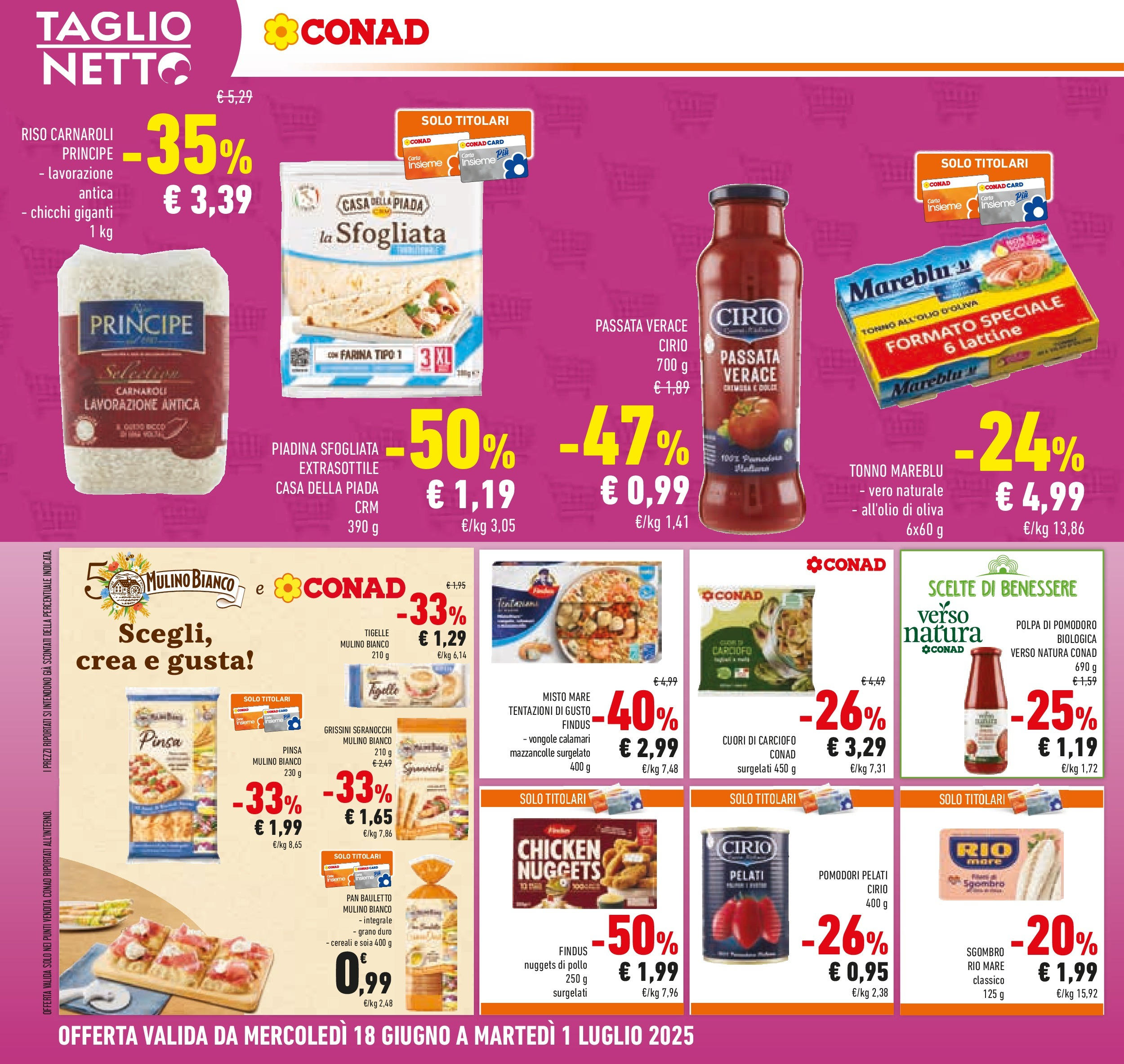 Volantino Conad dal 17/06/2025 > Anteprima - Giugno | Pagina: 22 | Prodotti: Pollo, Mazzancolle, Calamari, Grissini