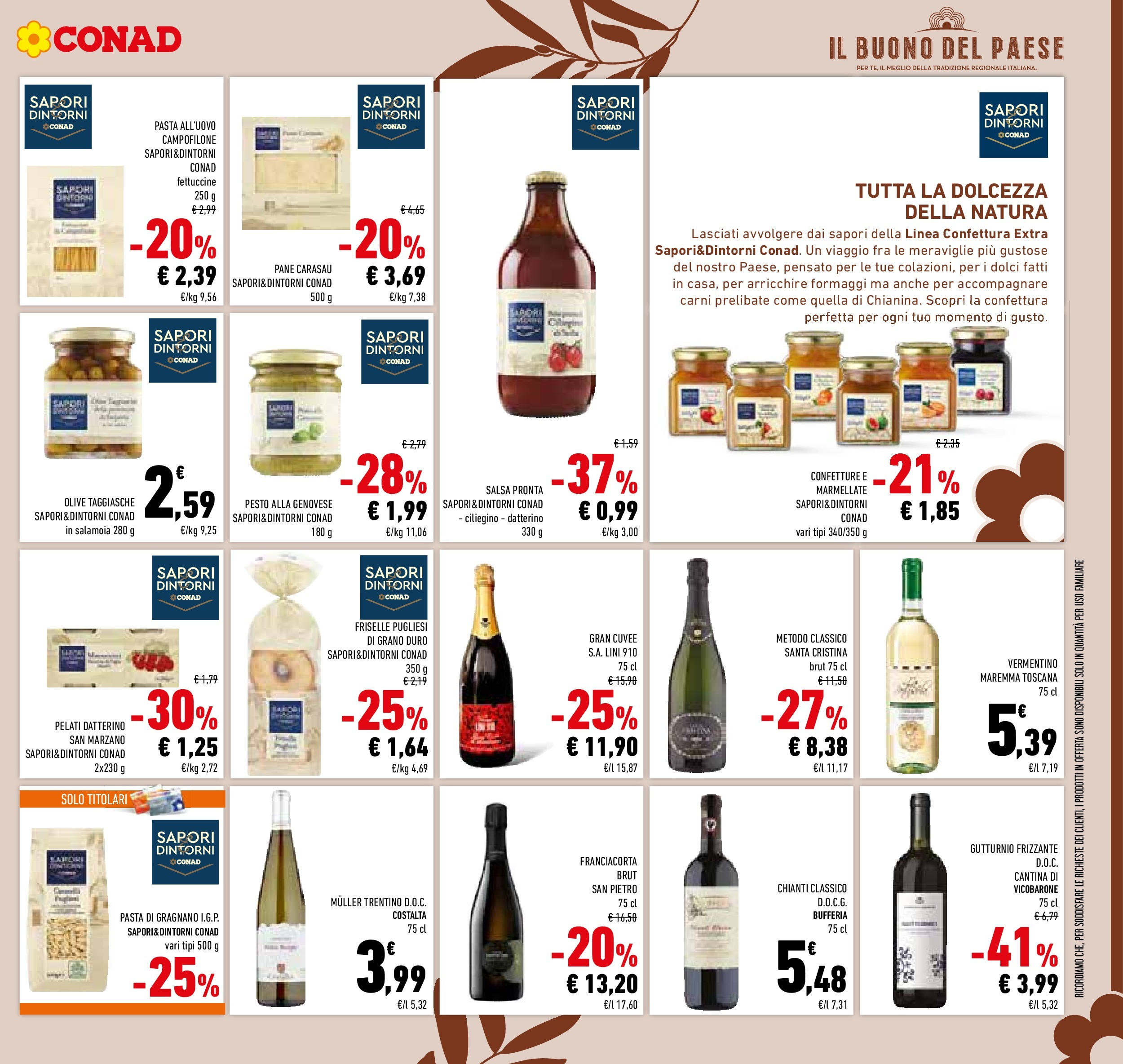 Volantino Conad dal 17/06/2025 > Anteprima - Giugno | Pagina: 37 | Prodotti: Pane, Salsa, Olive, Pasta