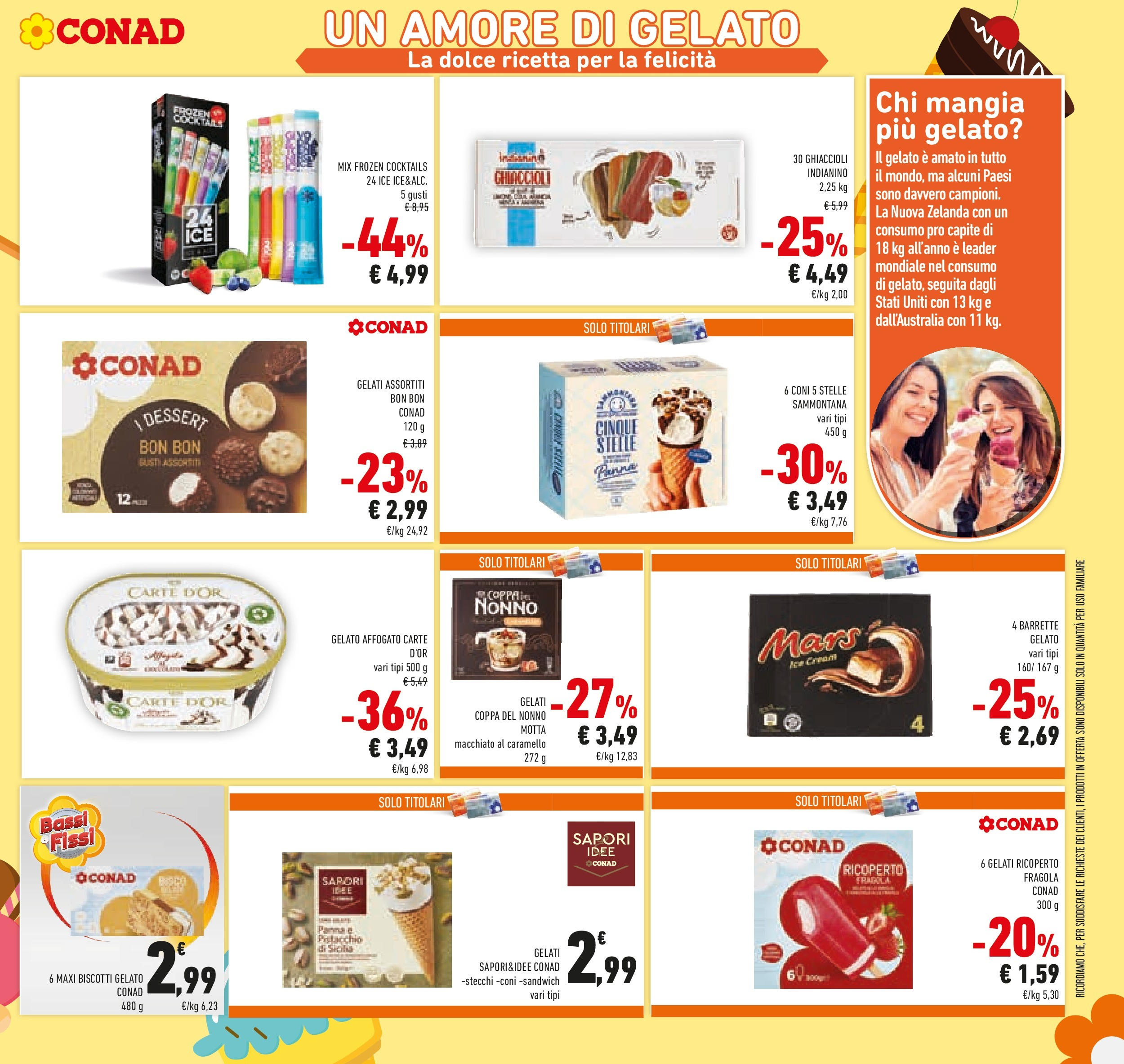 Volantino Conad dal 17/06/2025 > Anteprima - Giugno | Pagina: 5 | Prodotti: Ghiaccioli, Panna, Biscotti, Gelato
