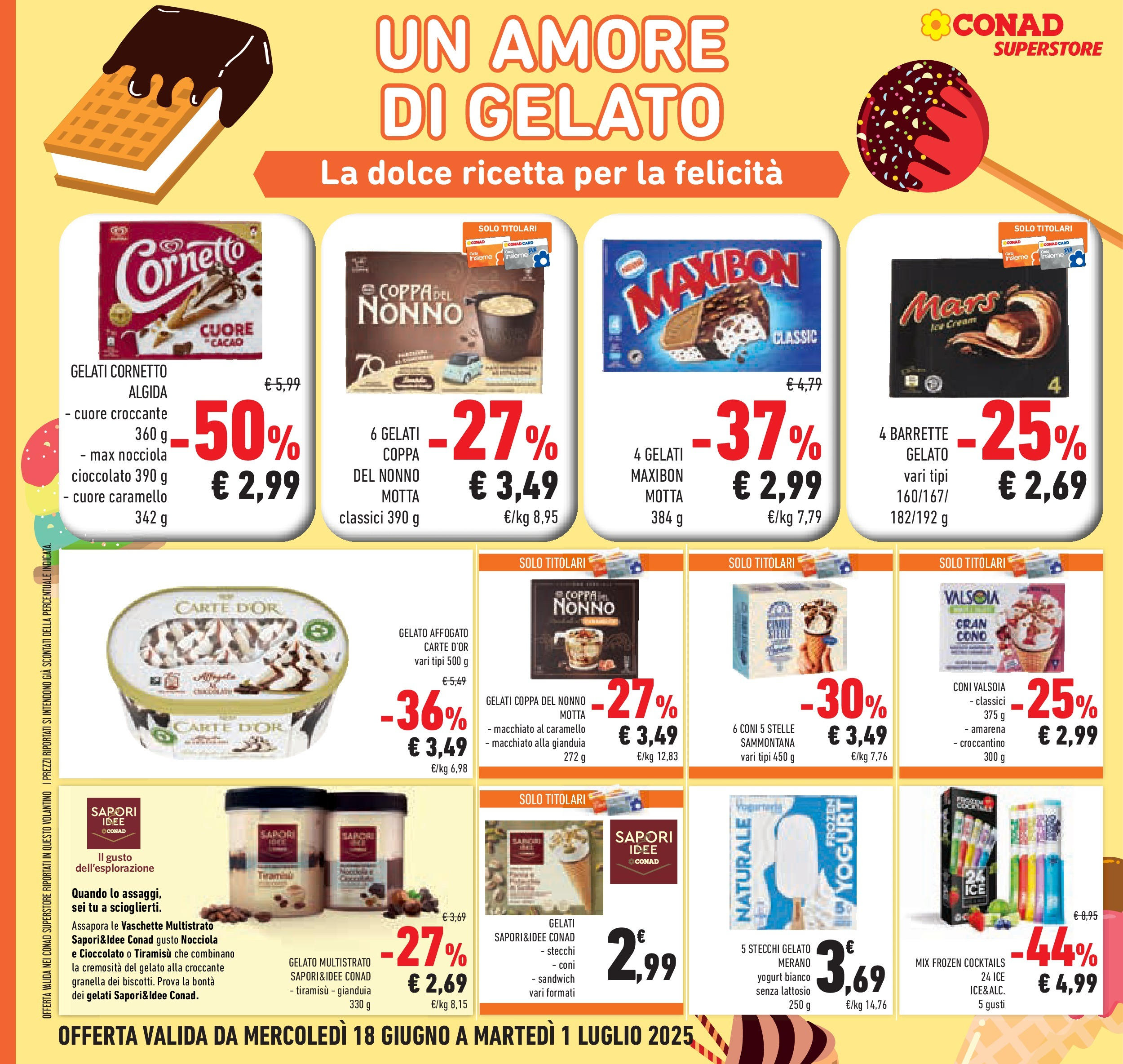 Volantino Conad dal 17/06/2025 > Anteprima - Giugno | Pagina: 24 | Prodotti: Yogurt, Cioccolato, Cornetto, Vaschette