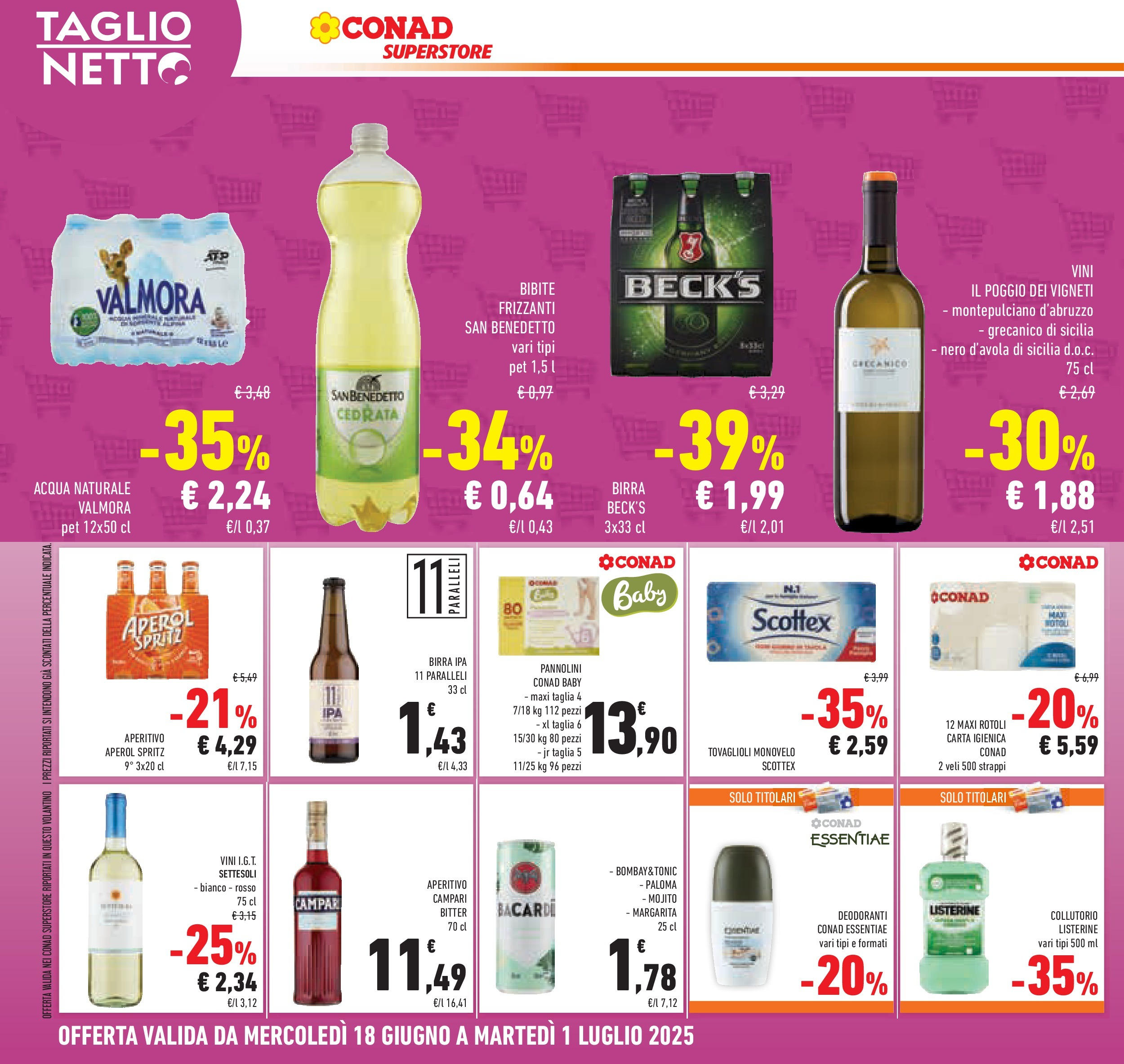 Volantino Conad dal 17/06/2025 > Anteprima - Giugno | Pagina: 32 | Prodotti: Carta igienica, Birra, Acqua naturale, Bibite