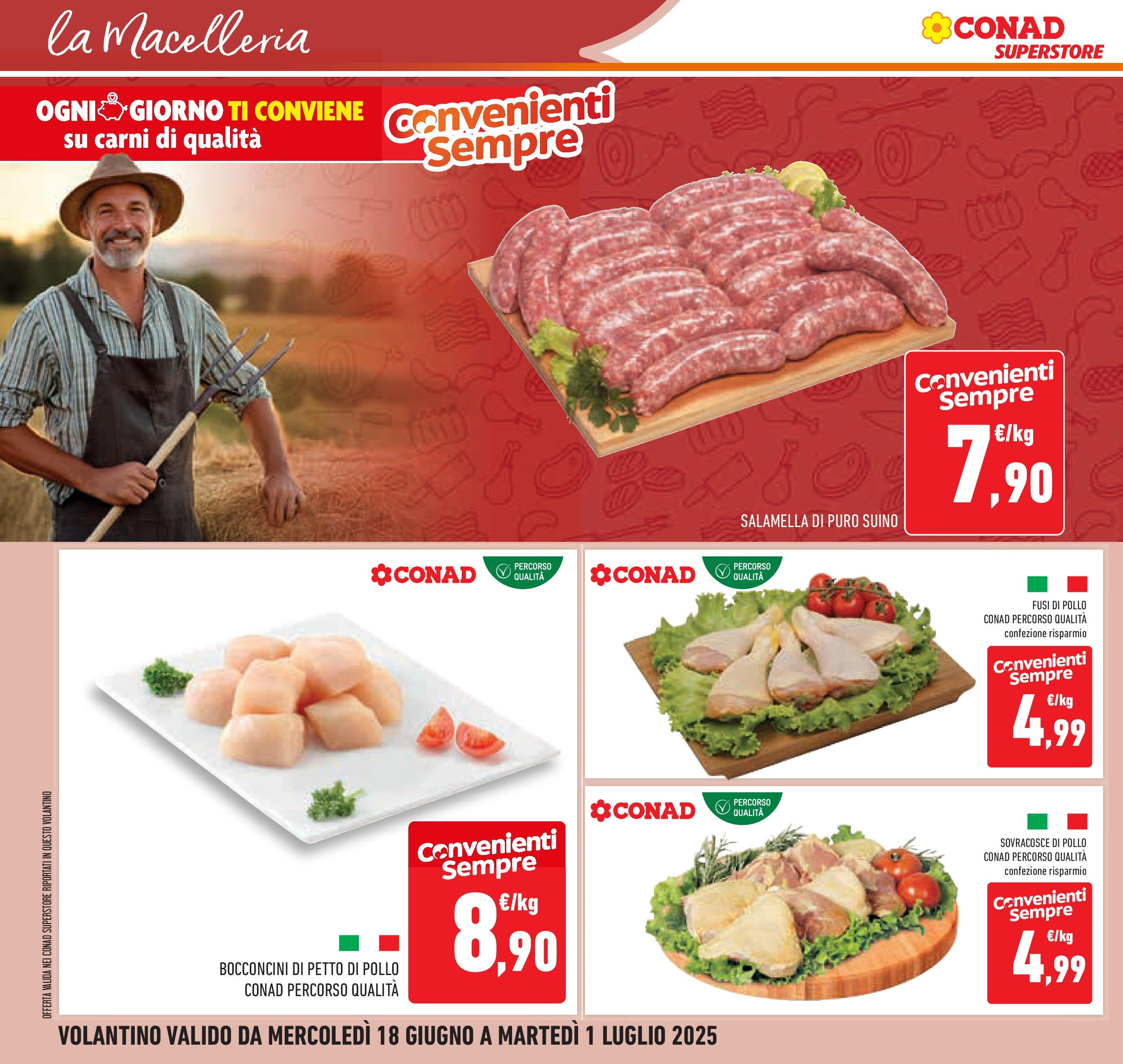 Volantino Conad dal 17/06/2025 > Anteprima - Giugno | Pagina: 10 | Prodotti: Petto di Pollo, Salamella, Pollo, Suino