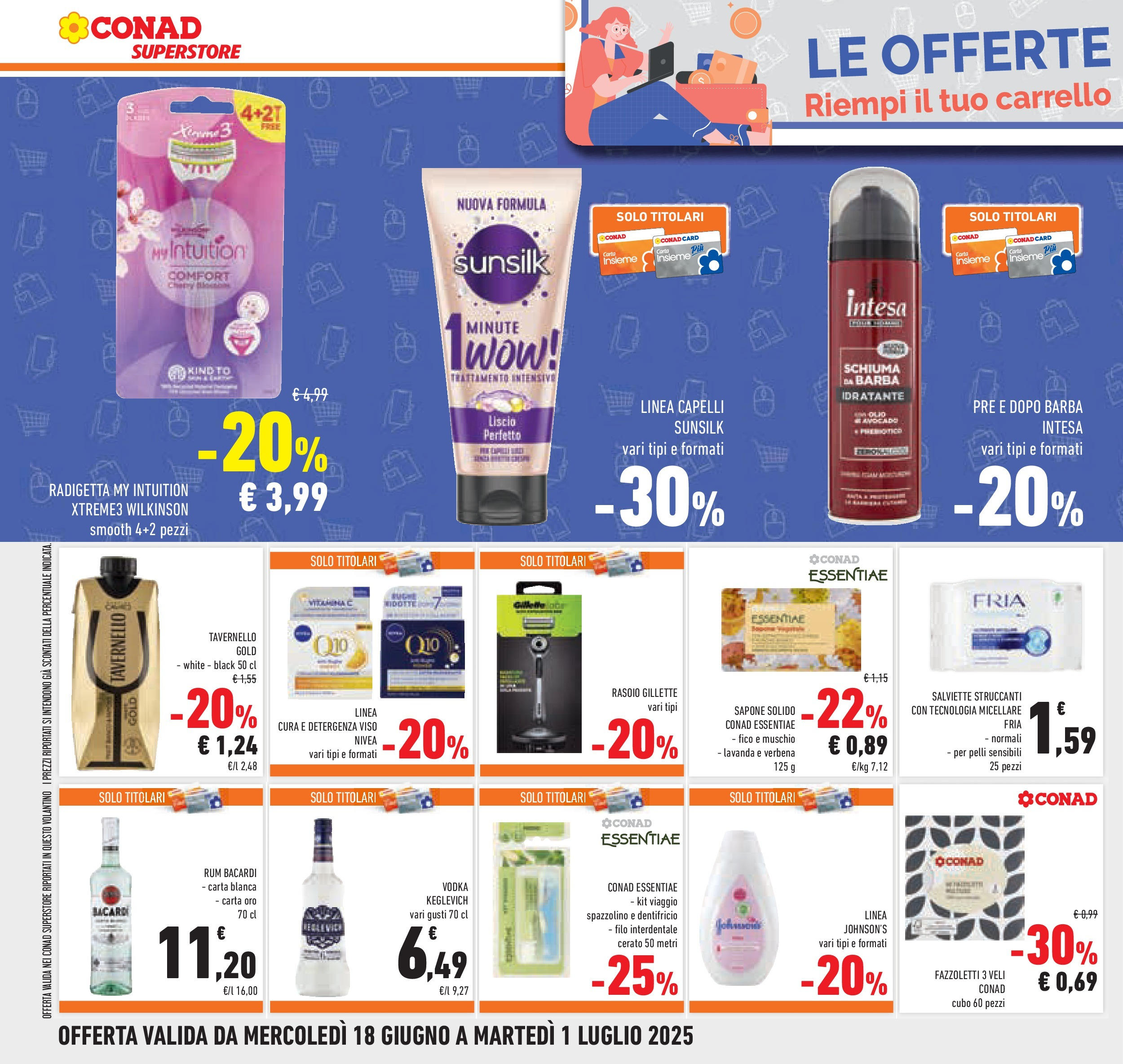 Volantino Conad dal 17/06/2025 > Anteprima - Giugno | Pagina: 42 | Prodotti: Dentifricio, Vodka, Rum, Lavanda