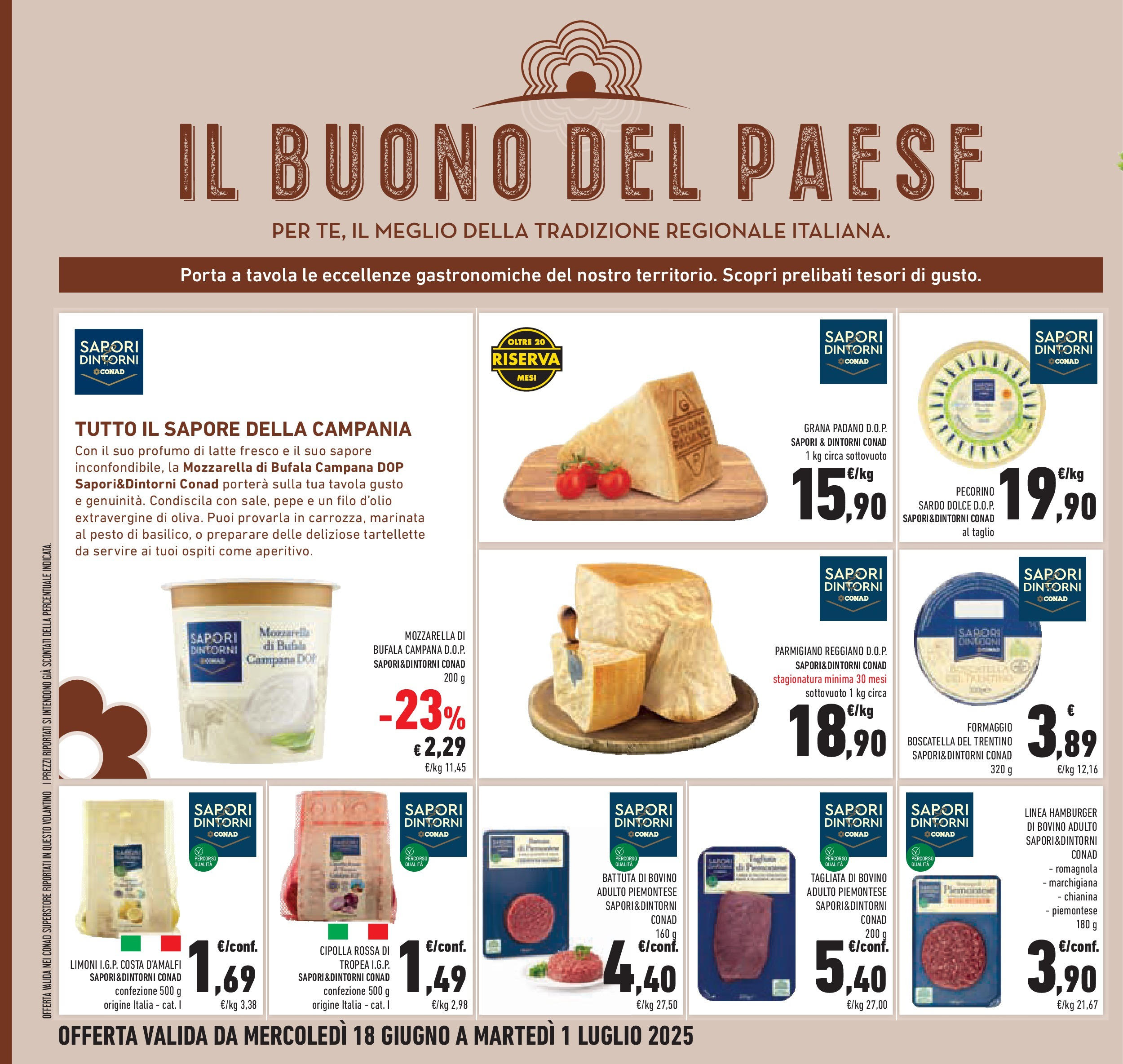 Volantino Conad dal 17/06/2025 > Anteprima - Giugno | Pagina: 20 | Prodotti: Bovino, Grana Padano, Pecorino, Profumo