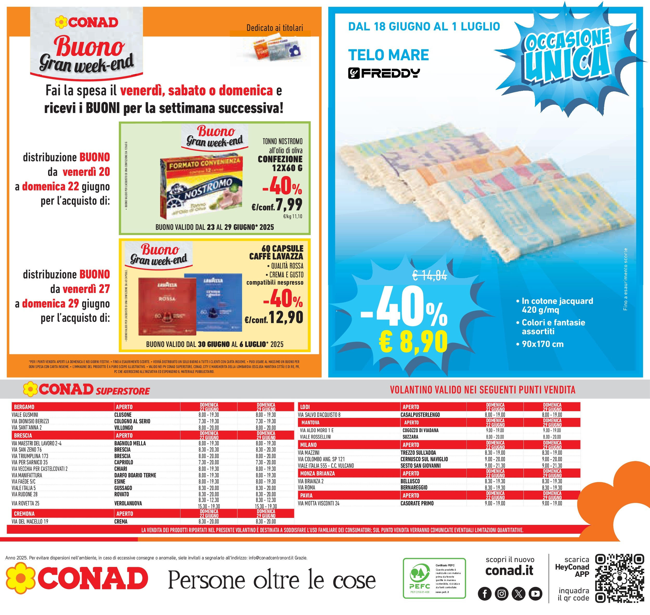 Volantino Conad dal 17/06/2025 > Anteprima - Giugno | Pagina: 54 | Prodotti: Crema, Caffè, Tonno, Lavazza