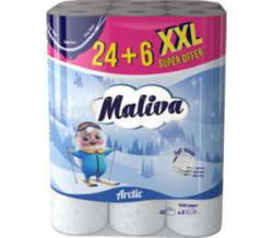 Maliva, Тоалетна хартия Различни видове, 3пл 24+6 бр.