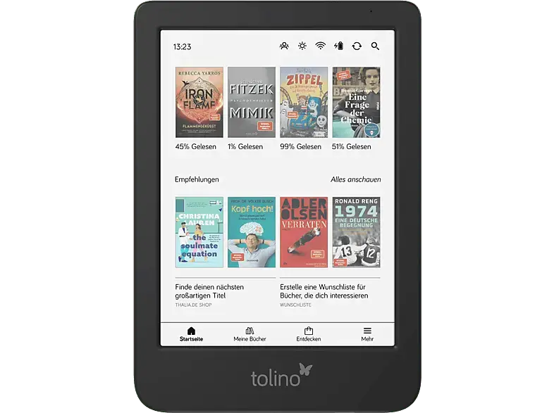 tolino eBook Reader Shine Color, 16GB, Schwarz