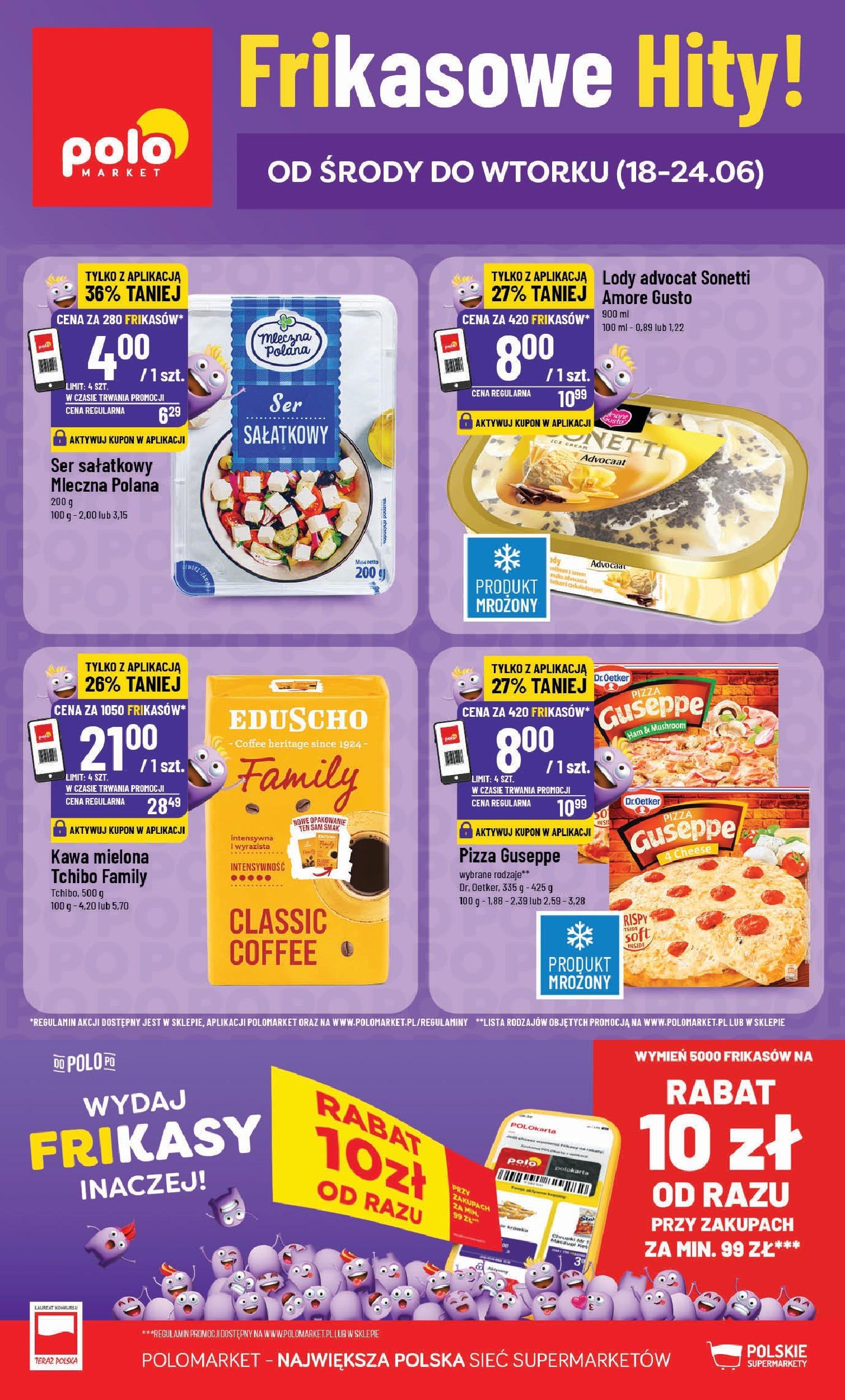 POLOmarket gazetka od jutra (18.06.2025) - Nowa PDF | Strona: 1 | Produkty: Tchibo, Ser, Pizza, Krówki