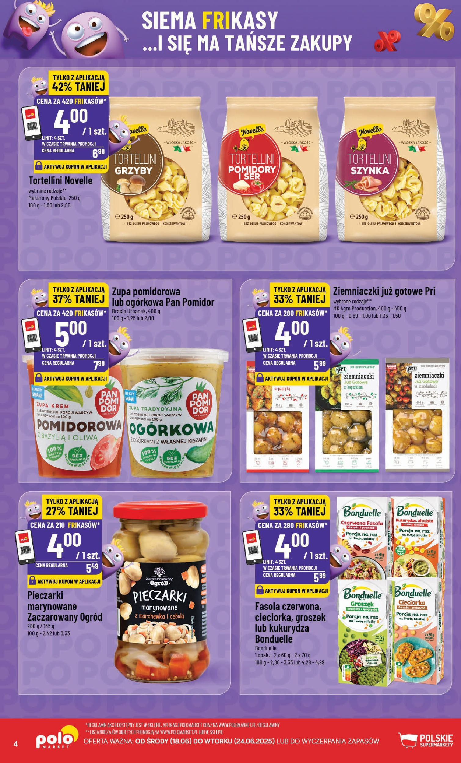 POLOmarket gazetka od jutra (18.06.2025) - Nowa PDF | Strona: 4 | Produkty: Pieczarki, Tortellini, Ziemniaczki, Marchewka