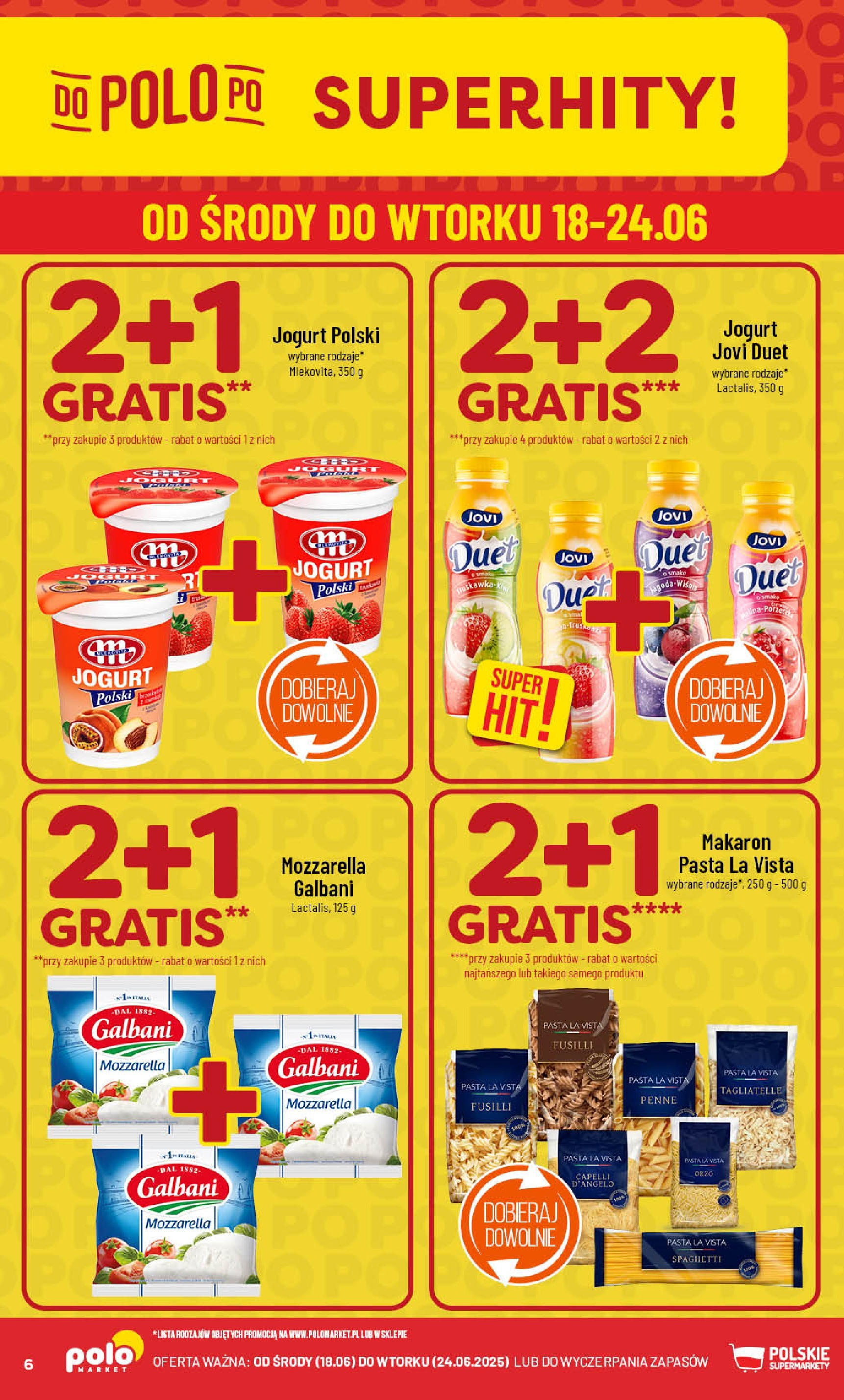 POLOmarket gazetka od jutra (18.06.2025) | Nowa PDF | Strona: 6 | Produkty: Penne, Tagliatelle, Mozzarella, Makaron POLOmarket gazetka od jutra (18.06.2025) - Nowa PDF | Strona: 6 | Produkty: Penne, Tagliatelle, Mozzarella, Makaron