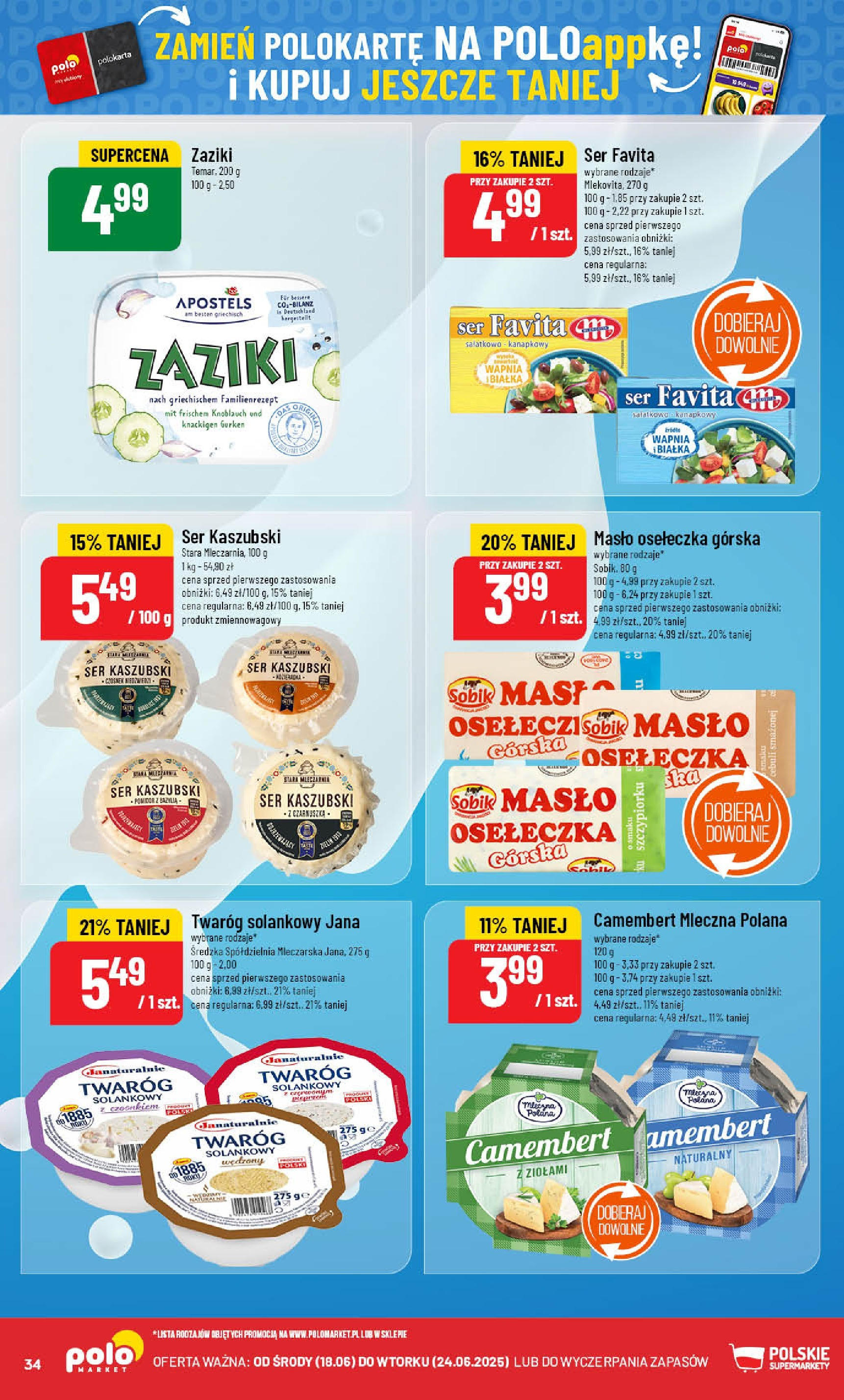 POLOmarket gazetka od jutra (18.06.2025) | Nowa PDF | Strona: 34 | Produkty: Ser favita, Bazylia, Camembert, Masło POLOmarket gazetka od jutra (18.06.2025) - Nowa PDF | Strona: 34 | Produkty: Ser favita, Bazylia, Camembert, Masło