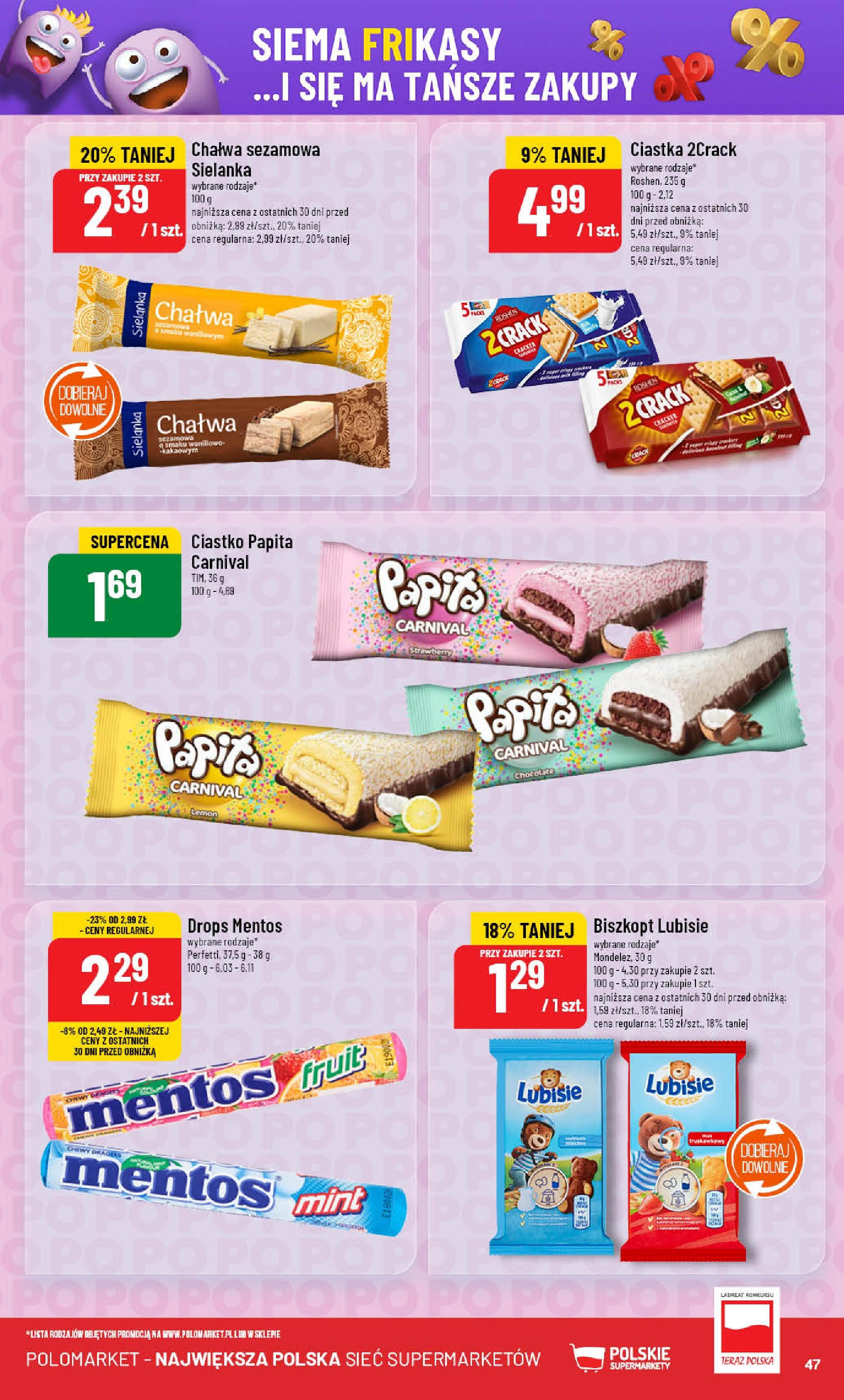 POLOmarket gazetka od jutra (18.06.2025) | Nowa PDF | Strona: 47 | Produkty: Ciastka POLOmarket gazetka od jutra (18.06.2025) - Nowa PDF | Strona: 47 | Produkty: Ciastka