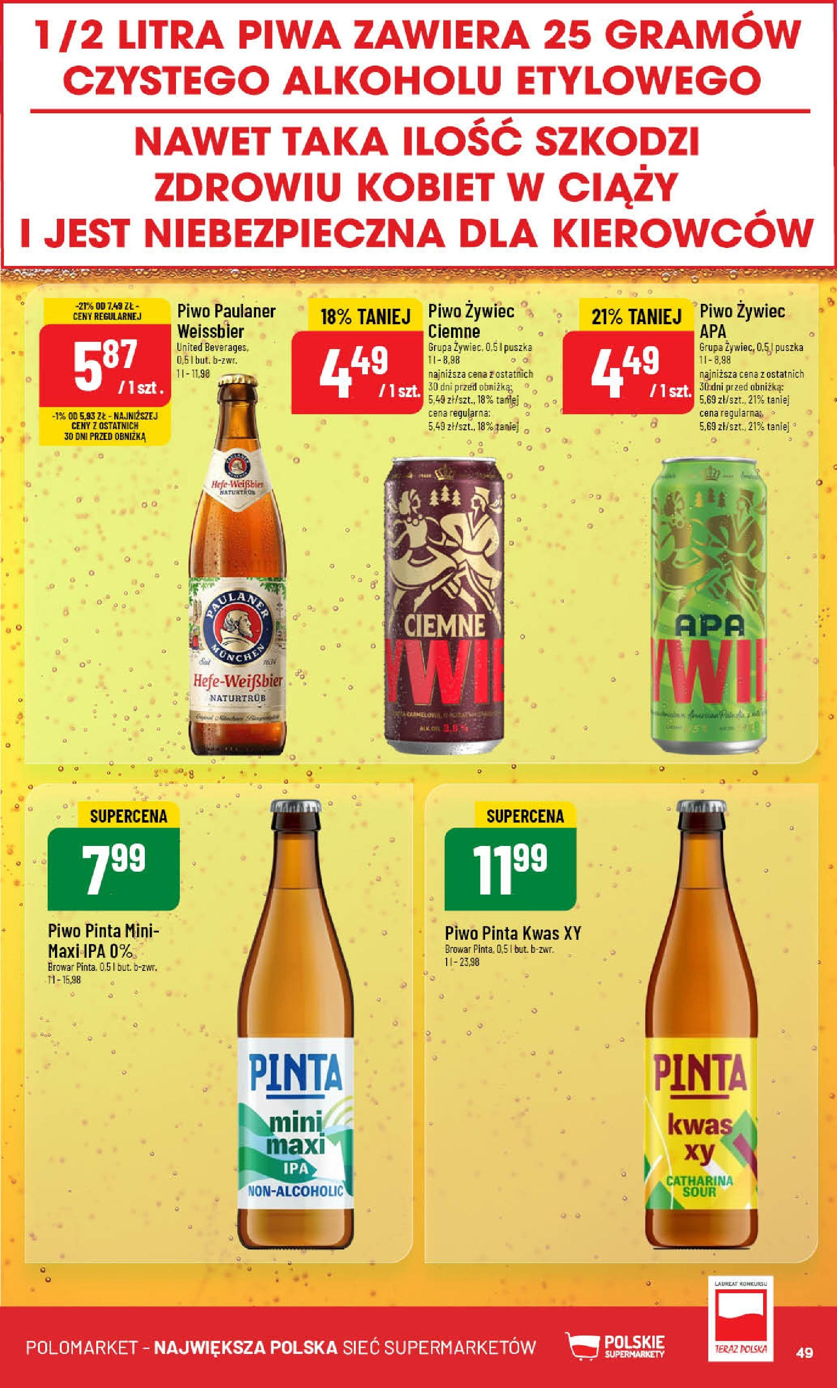 POLOmarket gazetka od jutra (18.06.2025) | Nowa PDF | Strona: 49 | Produkty: Piwo POLOmarket gazetka od jutra (18.06.2025) - Nowa PDF | Strona: 49 | Produkty: Piwo