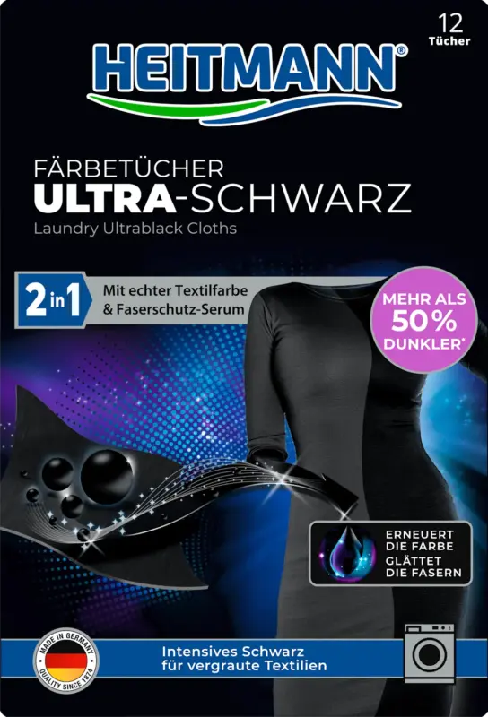 Heitmann Färbetücher Ultra Schwarz 2in1