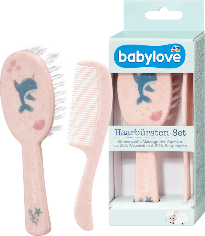 babylove Bürstenset rosa Delfin 2tlg