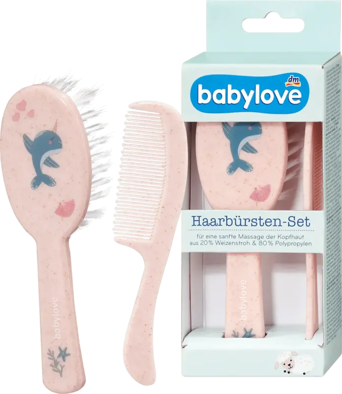 babylove Bürstenset rosa Delfin 2tlg