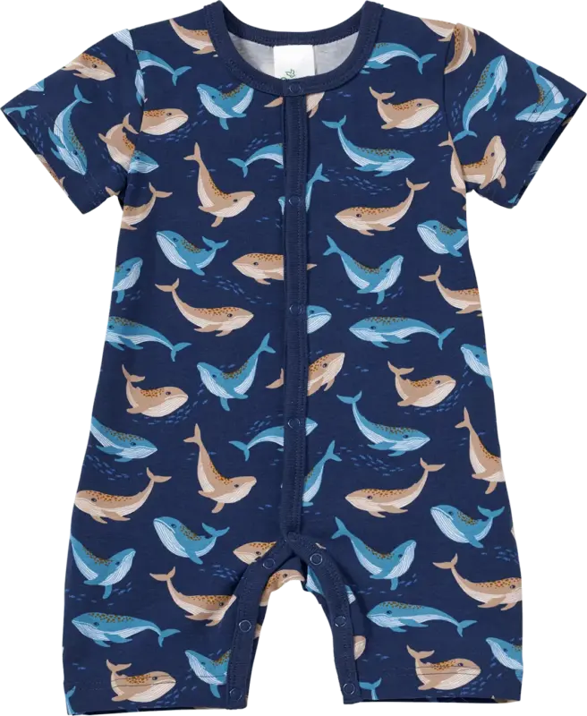 ALANA Schlafanzug Pro Climate mit Wal-Muster, blau, Gr. 74/80