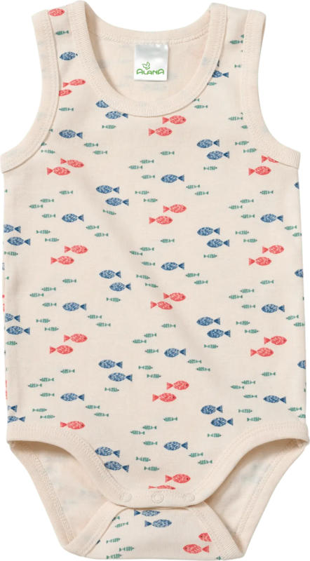 ALANA Body Ärmellos mit Fisch-Muster, beige, Gr. 86/92