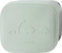 LIEWOOD Lunchbox Dino aus Edelstahl, dusty mint (5,5x17x13,5 cm)