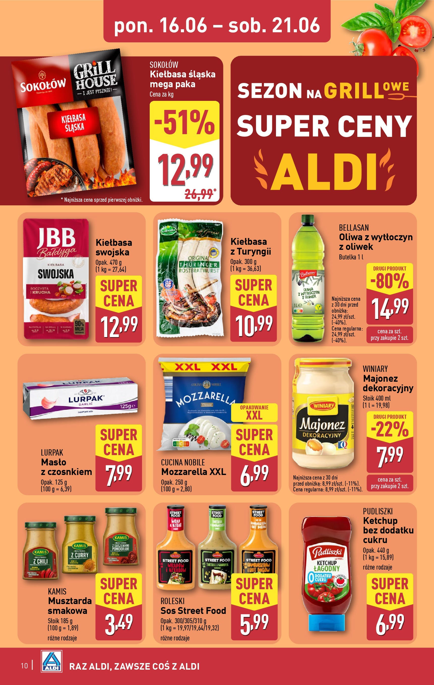 Aldi Gazetka - Okazje na weekend od 18.06.2025 - Ulotka PDF, promocje | Strona: 10 | Produkty: Kebab, Kiełbasa śląska, Musztarda, Majonez