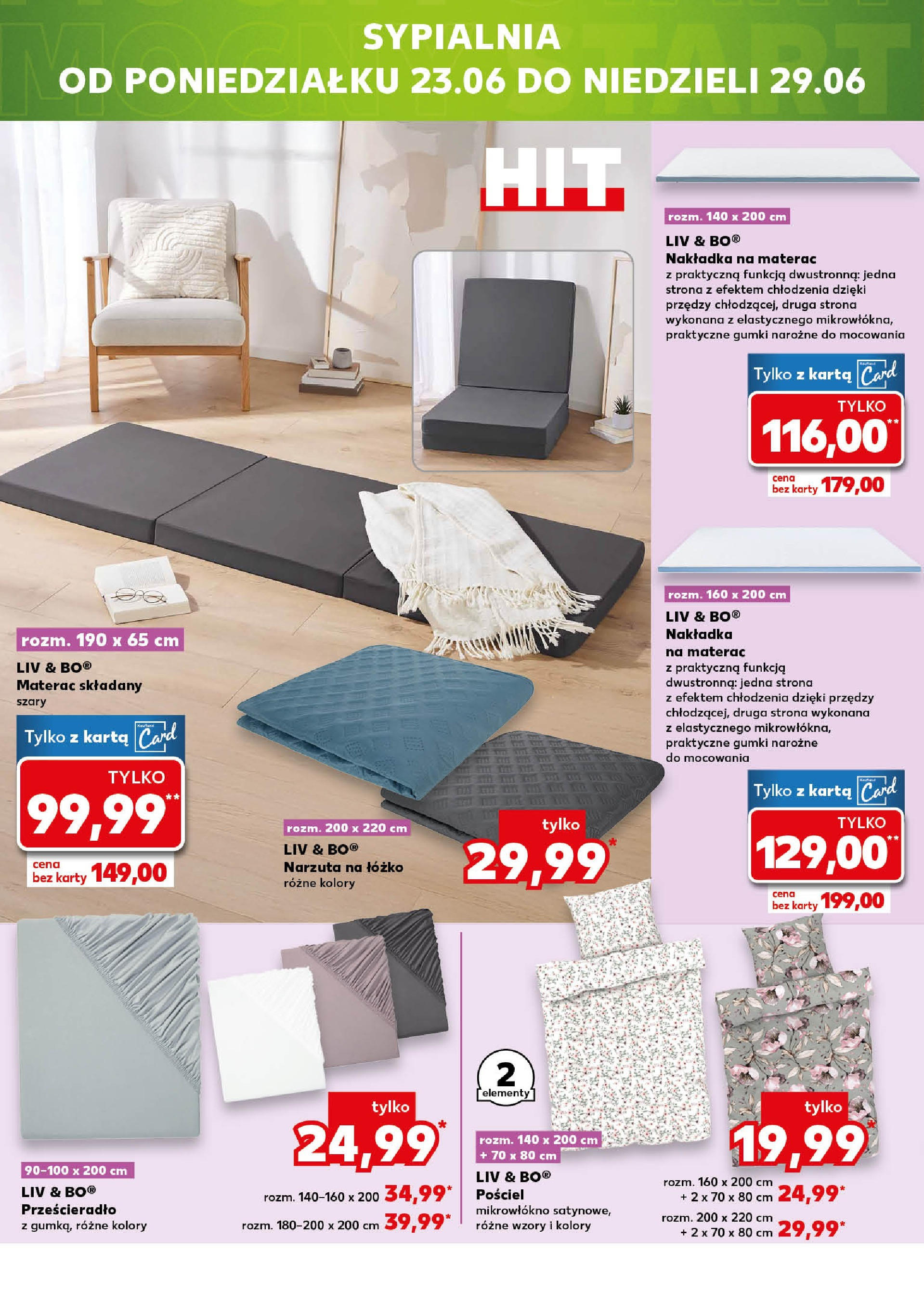 Kaufland gazetka - Mega okazje od 18.06.2025 - od jutra PDF | Strona: 16 | Produkty: Karta, Łóżko, Materac, Materac składany