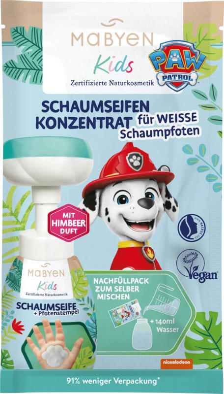 Mabyen Schaumseife Kinder Konzentrat, Nachfüllpack