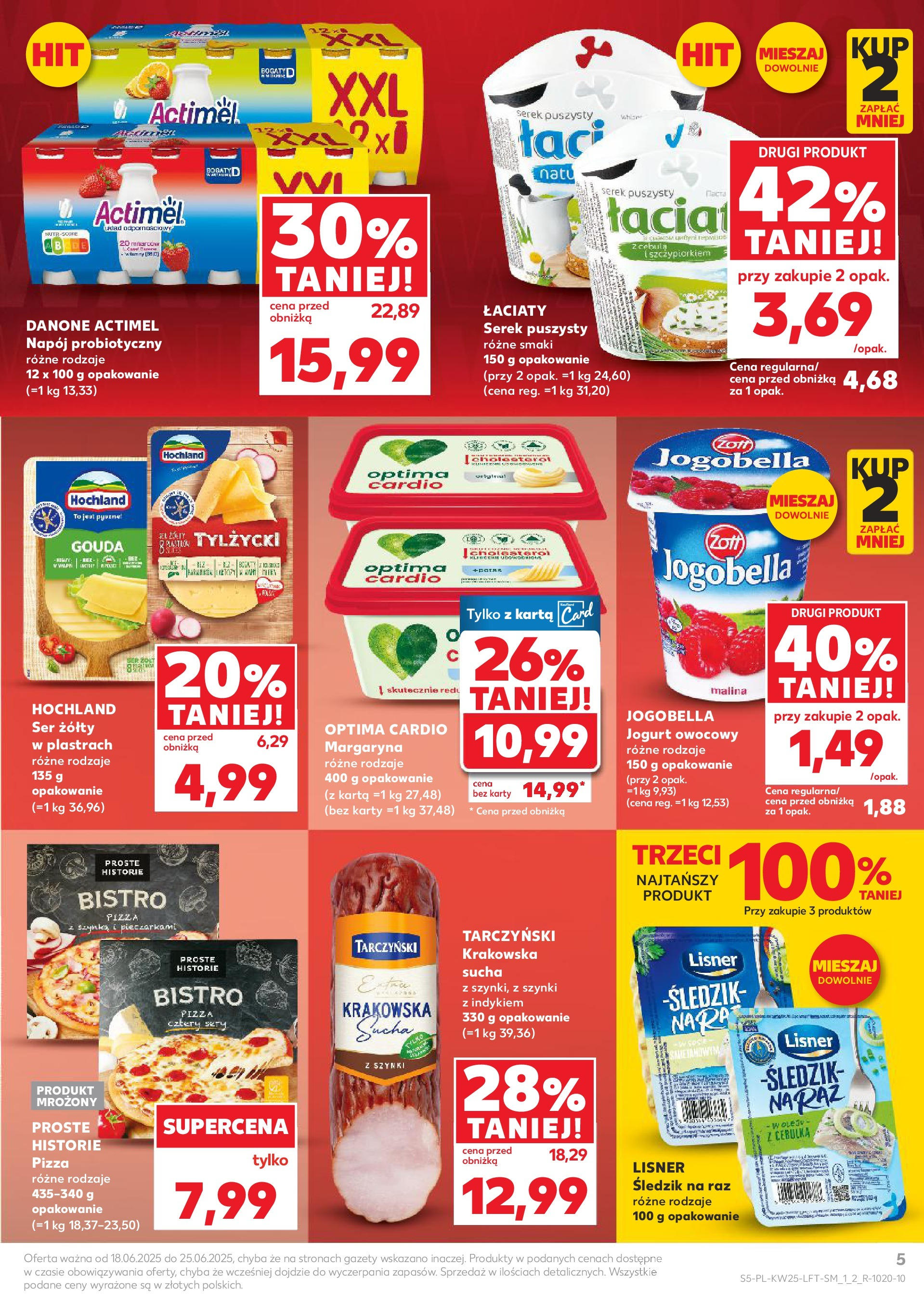 Kaufland gazetka od 18.06.2025 - od jutra PDF | Strona: 5 | Produkty: Karta, Malina, Optima cardio, Margaryna