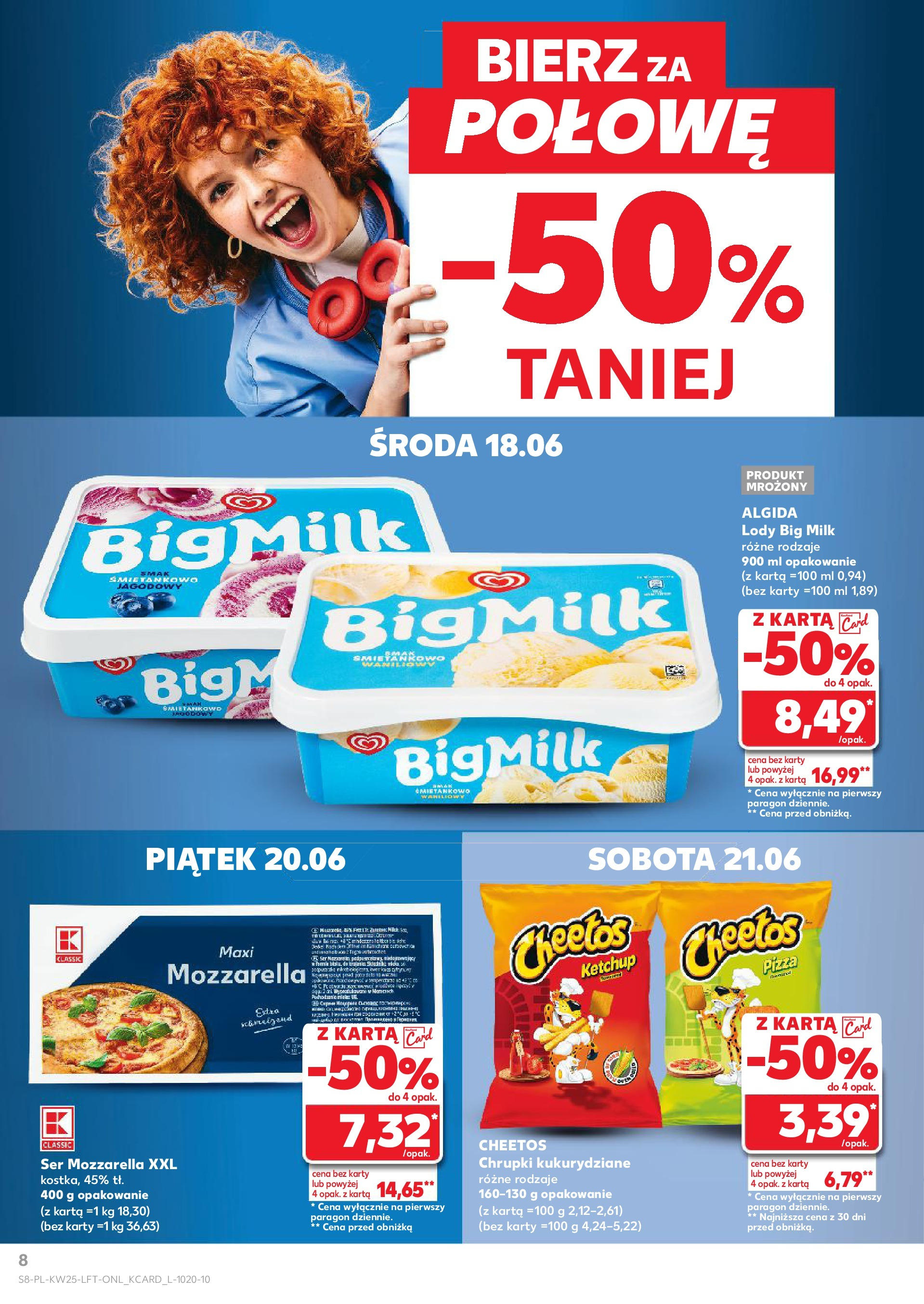 Kaufland gazetka od 18.06.2025 - od jutra PDF | Strona: 8 | Produkty: Karta, Ser, Mozzarella, Lody