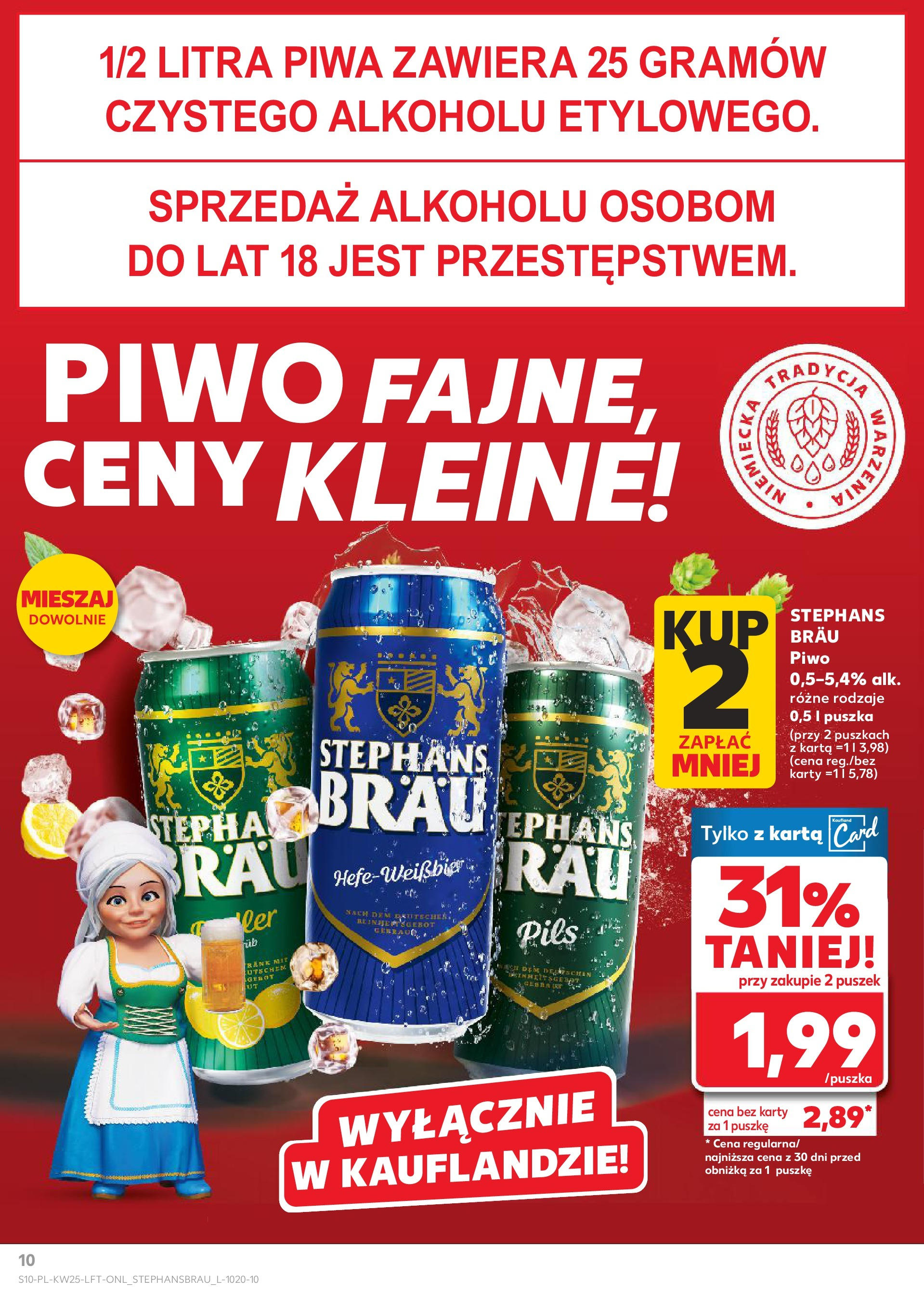 Kaufland gazetka od 18.06.2025 - od jutra PDF | Strona: 10 | Produkty: Karta, Piwo